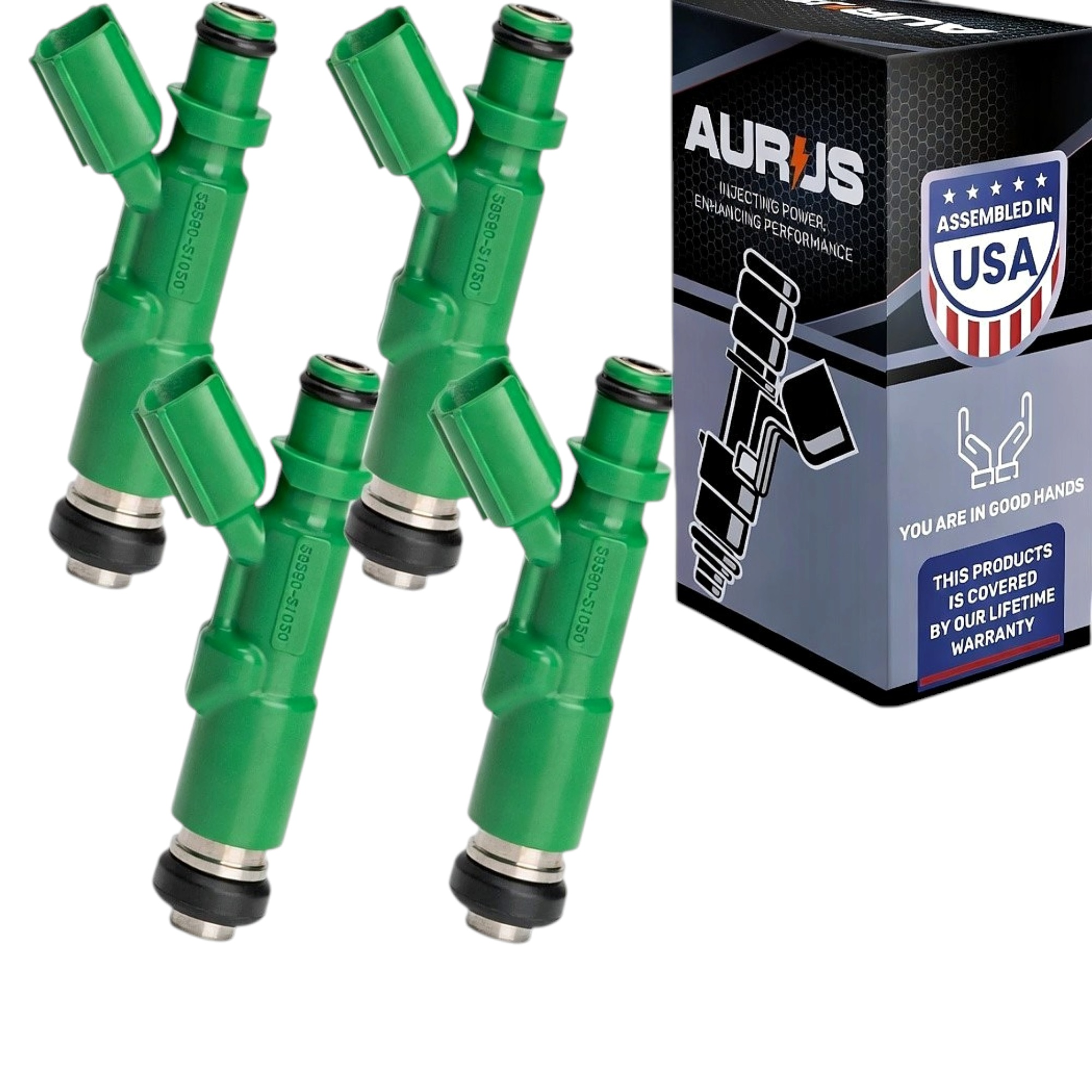 Aurus OEM Set of 4 Fuel Injectors for 2001-2090 Prius 2000-2004 Echo 2004-2006 Scion xA xB 1.5 23250-21020