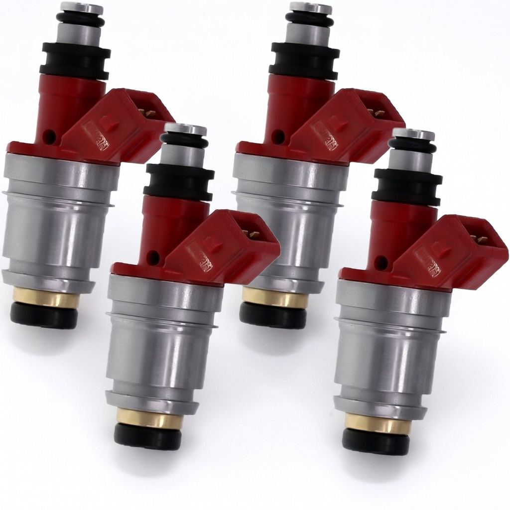 Hitachi OEM Set of 4 Fuel Injectors Jecs for 1990-1995 Nissan D21 Pickup 2.4 JS21-1 - Image 1