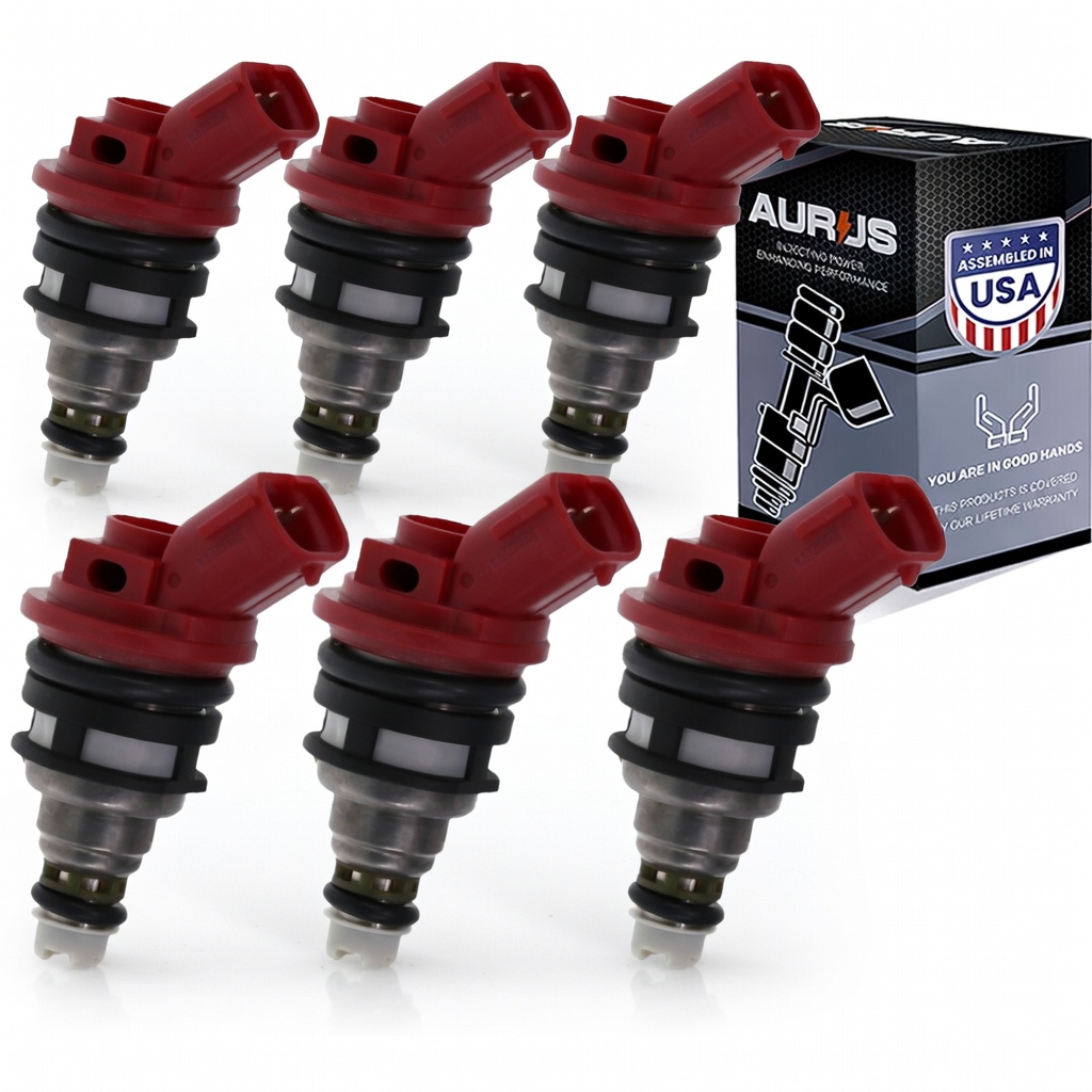 Aurus OEM Set of 6 Fuel Injectors for 1992 93-1997 Subaru SVX 3.3L H6 16611-AA310