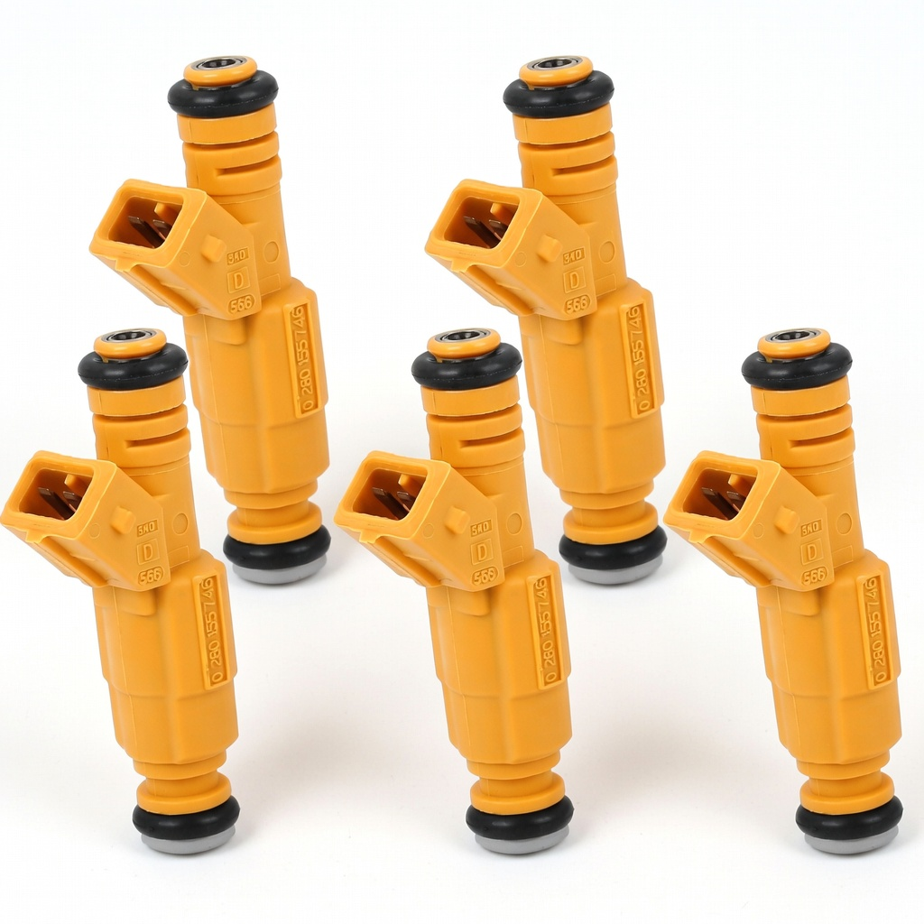 Bosch OEM Set of 5 Fuel Injectors for 1995-1998 Volvo 850 S70 V70 2.4L C70 2.3L 0280155746 — view 1