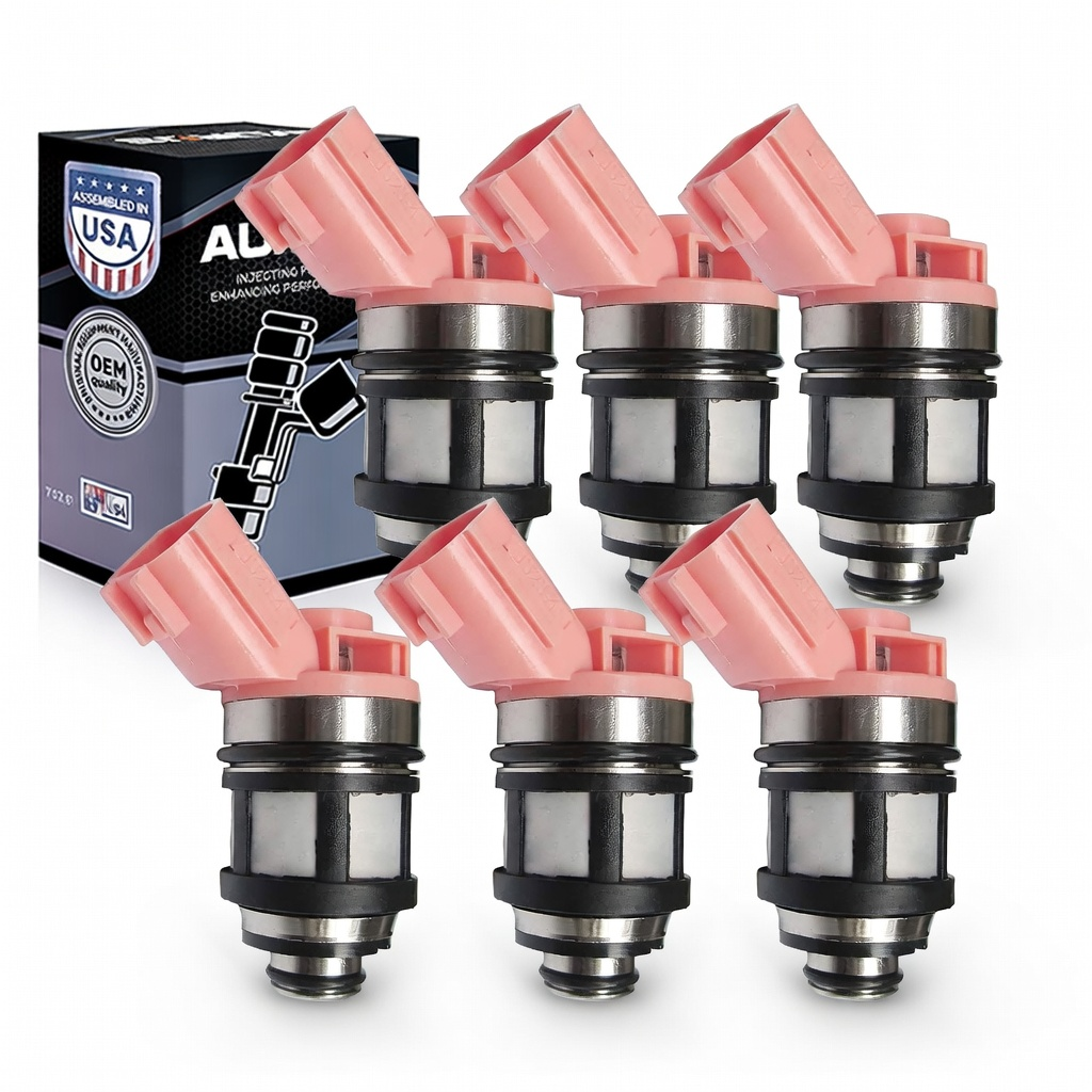 Aurus OEM Set of 6 Fuel Injectors for 1997-2000 Infiniti QX4 3.3L JS23-4 166009S200