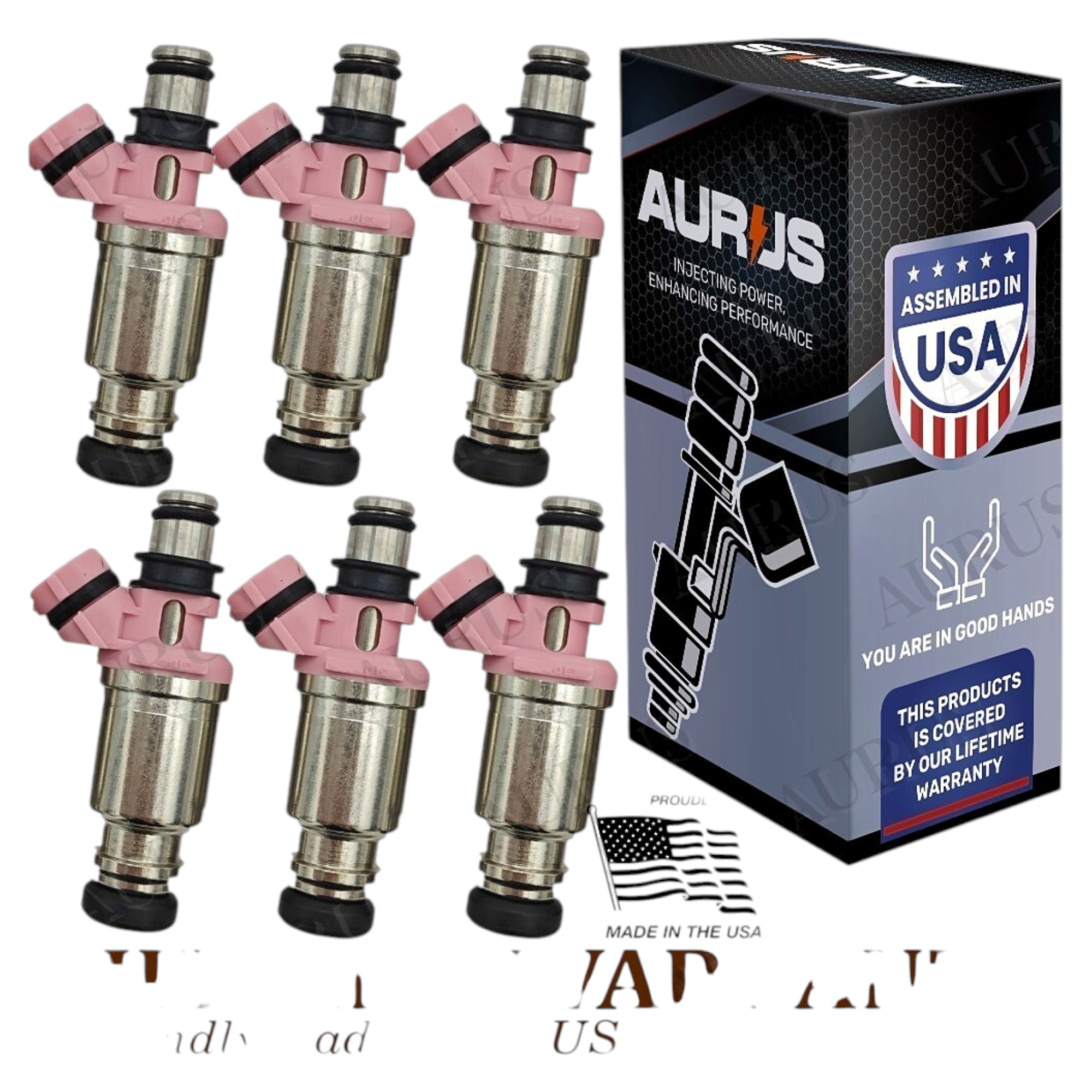Aurus OEM Set of 6 Fuel Injectors for 1996-1997 Lexus LX450 1993-1997 LAND CRUISER 4.5L 23250-74080 — view 1