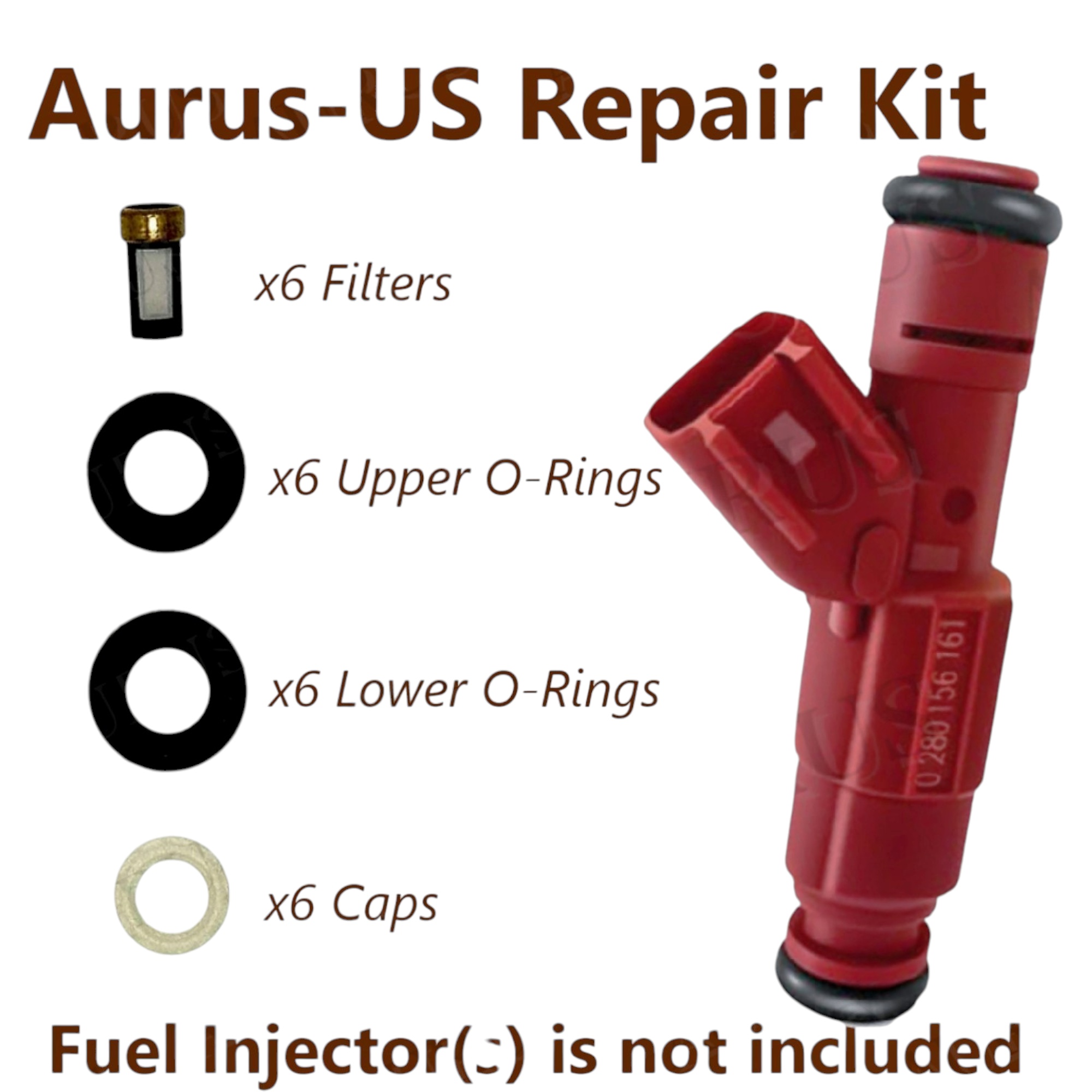 Aurus OEM Set of 6 Fuel Injector Repair Kits for 1999-2008 Jeep Cherokee Wrangler Ford Mustang Escape 0280156161