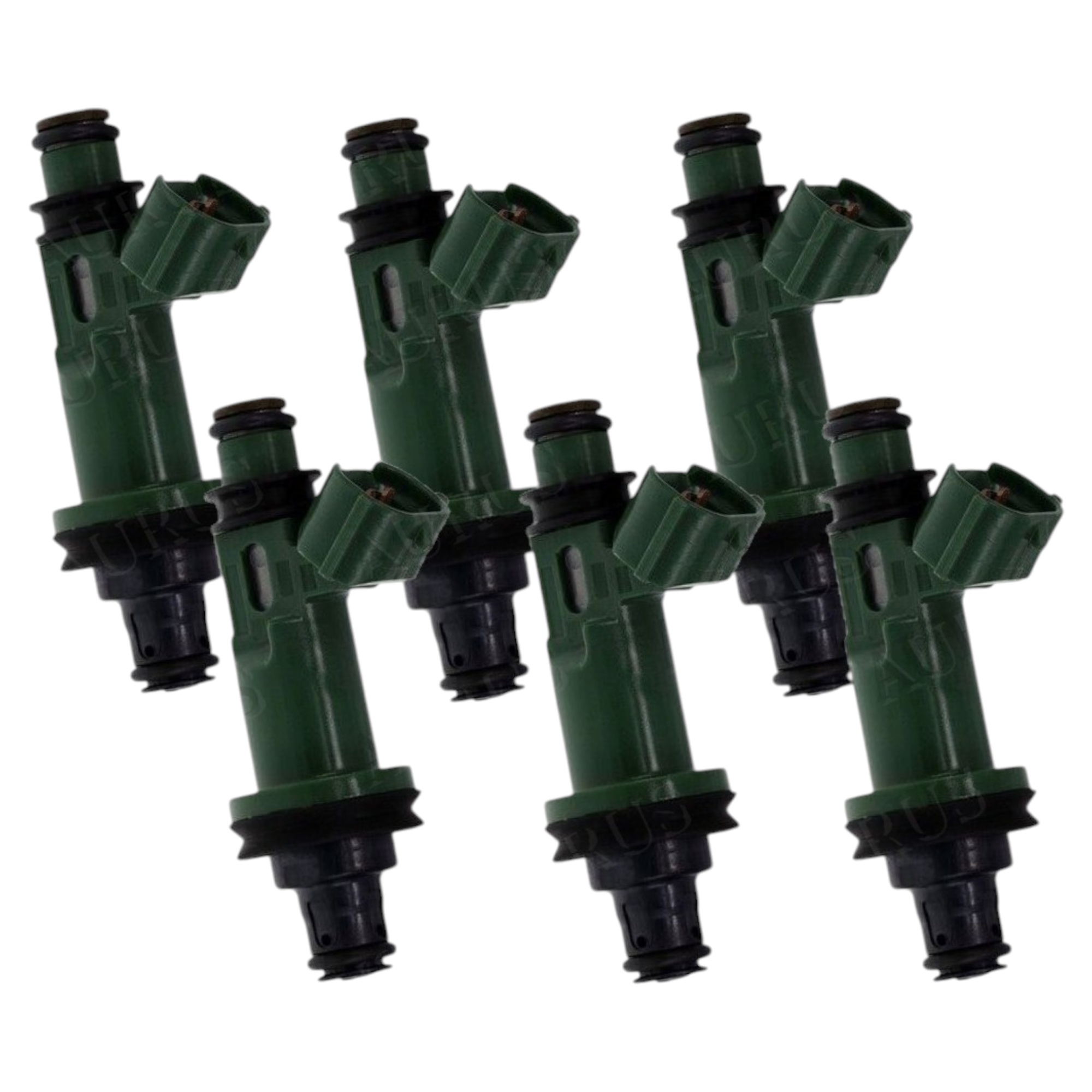 Denso OEM Remanufactured Set of 6 Fuel Injectors for 2001-2004 Subaru Outback 3.0 H6 195500-3400 — view 1