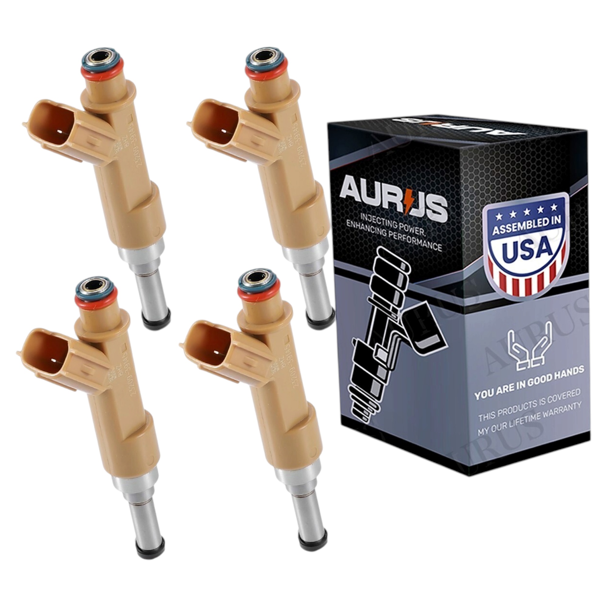 Aurus OEM Set of 4 Fuel Injectors for 2009-2019 Toyota Corolla Matrix Pontiac Scion XD 23250-0T020