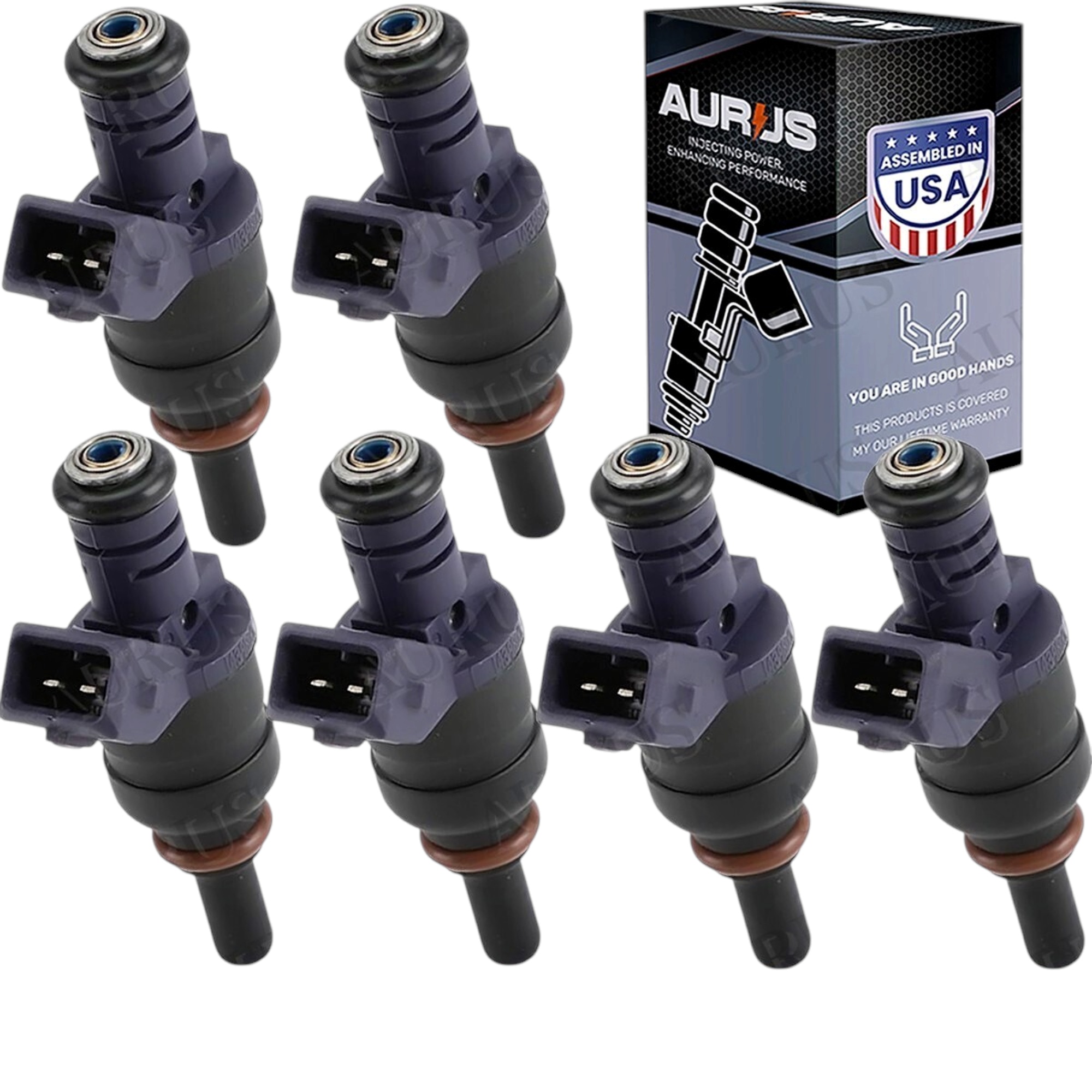 Aurus OEM Set of 6 Fuel Injectors for 2001-2006 BMW X3 X5 Z3 Z4 330ci 330i xi 530i 3.0L 1439800