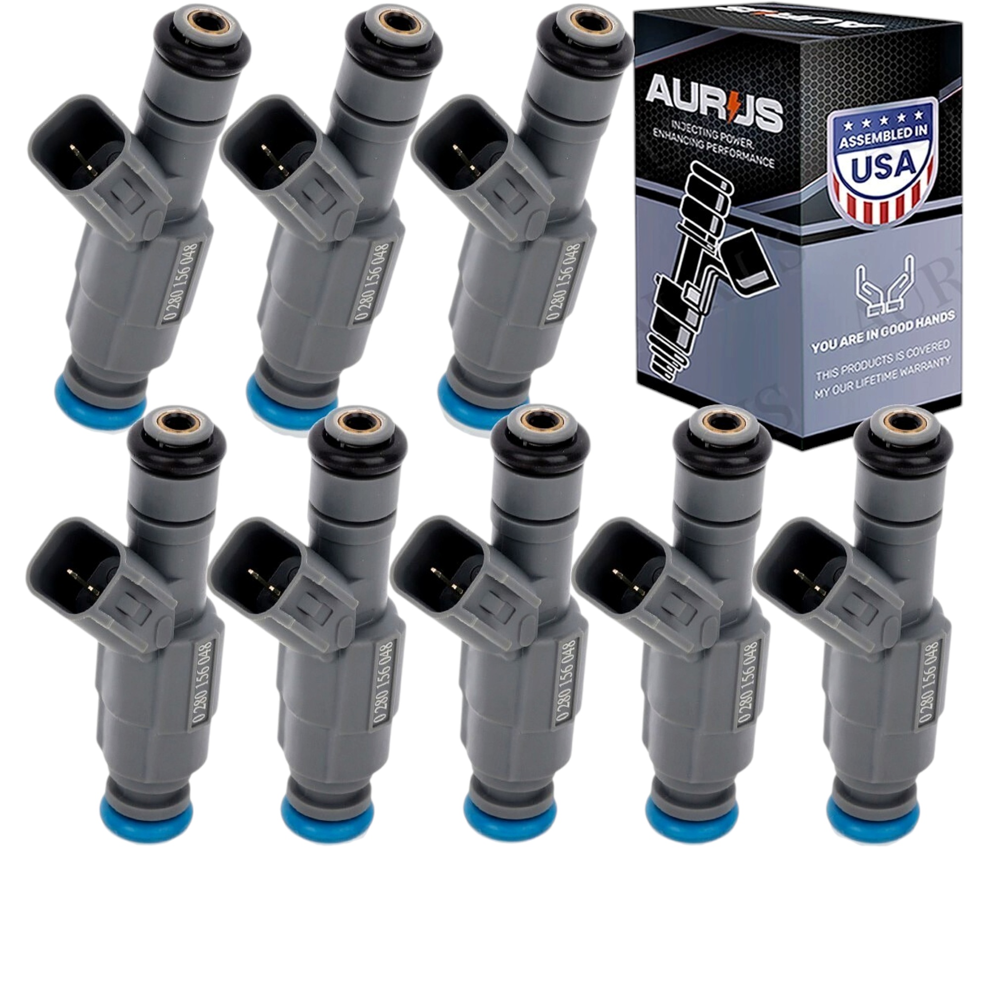 Aurus OEM Set of 8 Fuel Injectors for 2001-2002 Crown Victoria Town Grand Marquis 4.6L 0280156048