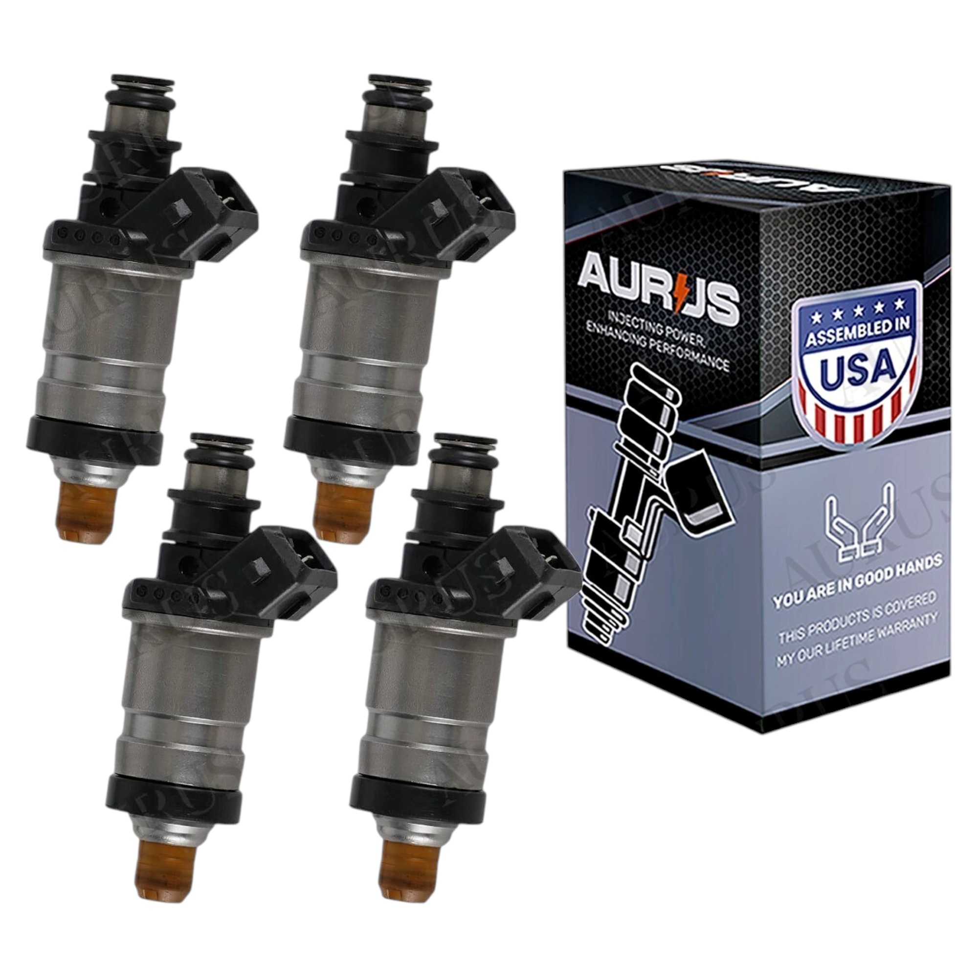 Aurus OEM Set of 4 Fuel Injectors 06164-P0F-000 for 1993-1996 Honda PRELUDE 2.2L VTEC 06164P13000