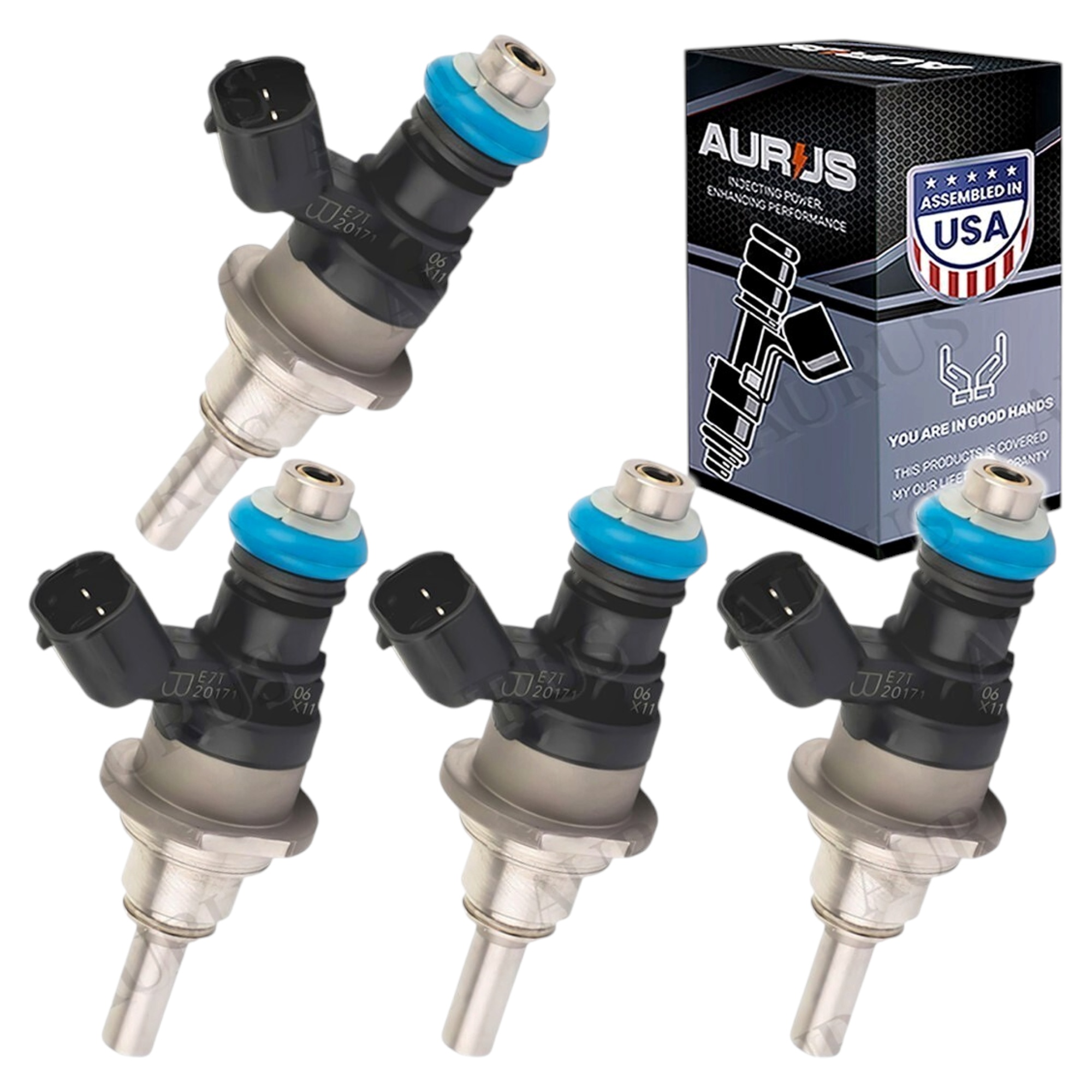 Aurus OEM Set of 4 Fuel Injectors for 2003-2016 Mazda CX-7 MazdaSpeed6 Speed3 2.3L I4 L3K9-13-250A — view 1