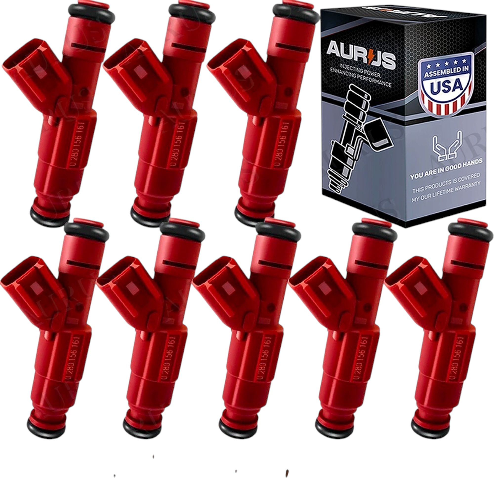 Aurus OEM Set of 8 Fuel Injectors for 2000-2003 Dodge Durango RAM1500 2500 3500 VAN5.2L 0280156161