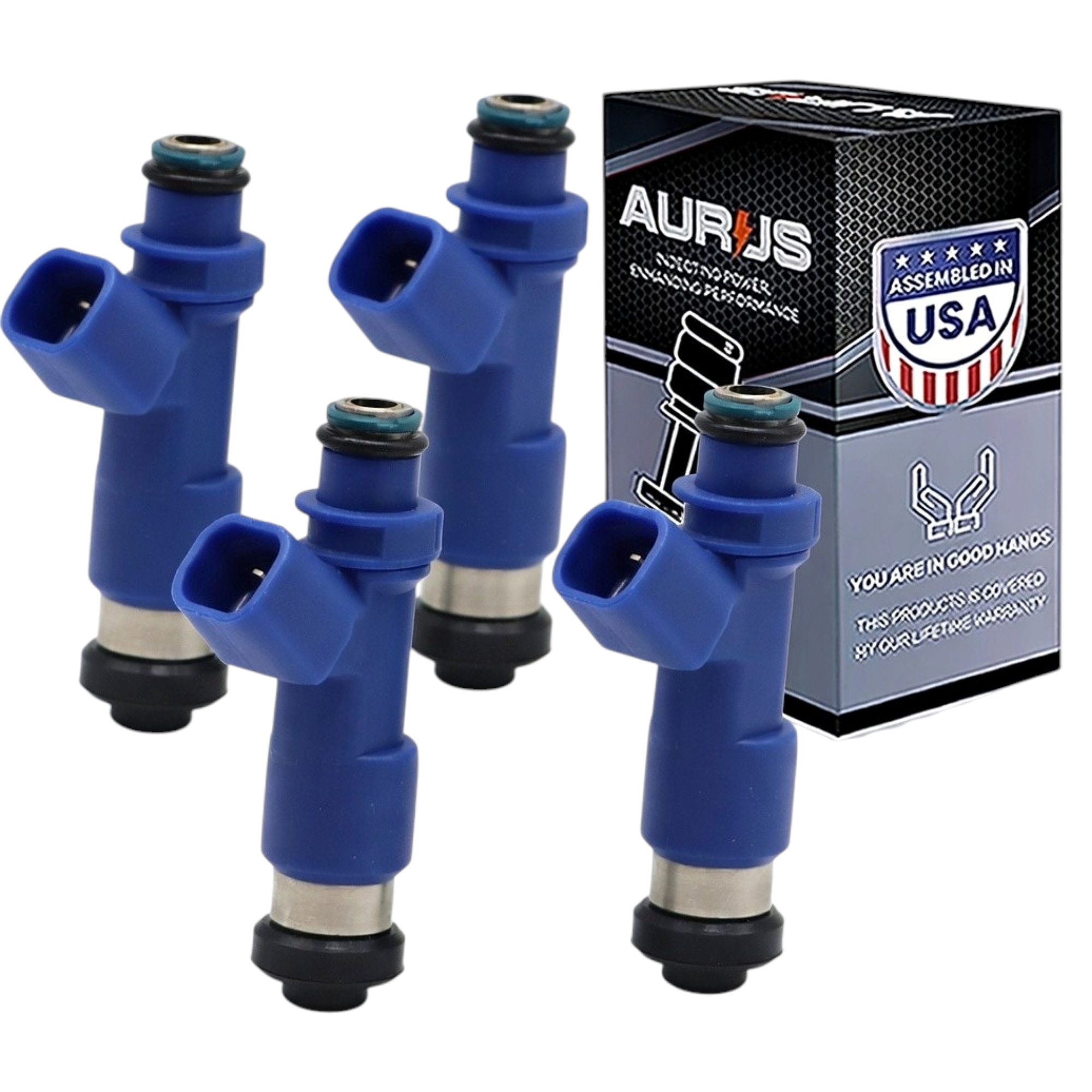 Aurus OEM Set of 4 Fuel Injectors for 2004-2012 Subaru 2.5L Turbocharged 16600-AA170 thumbnail 2