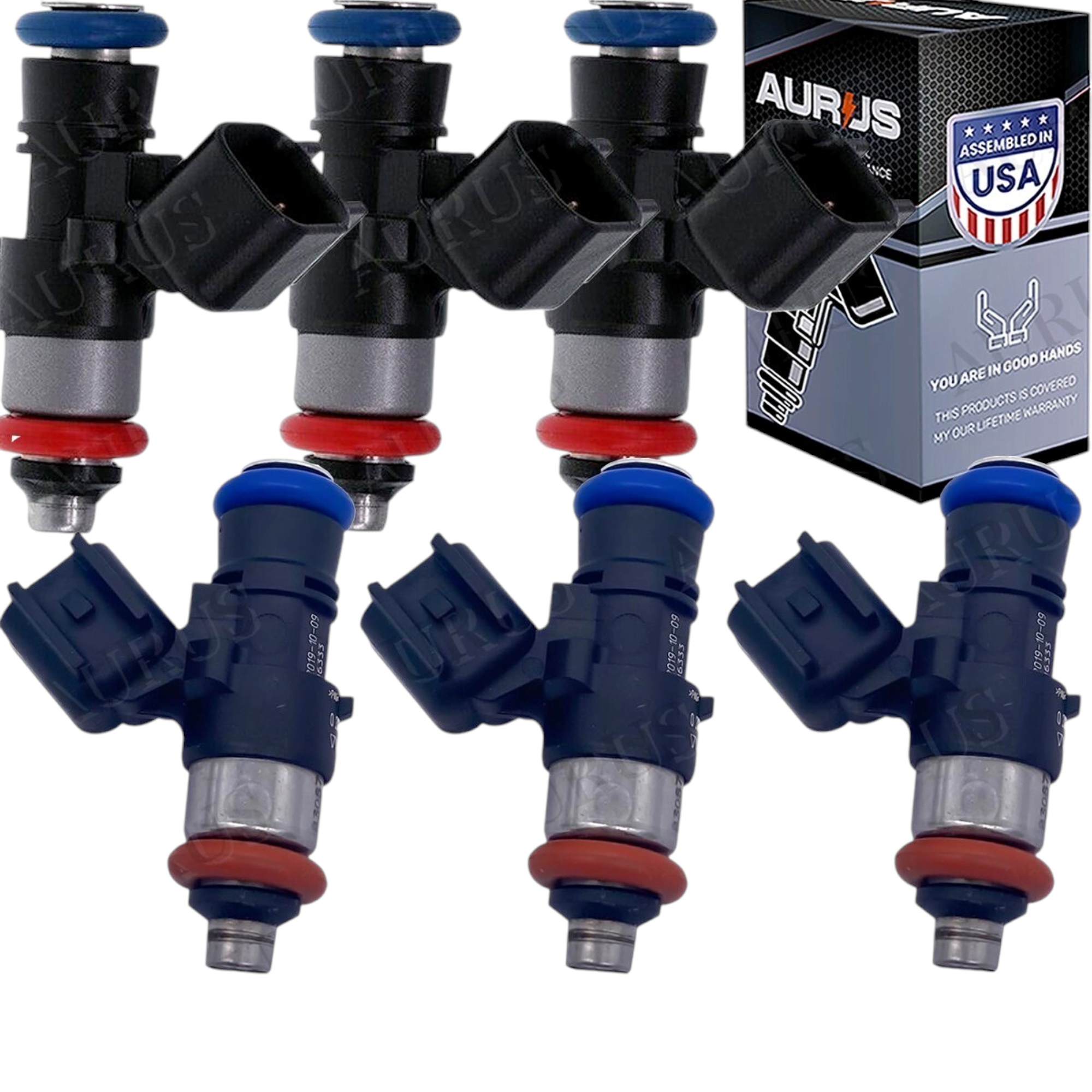 Aurus OEM Set of 6 Fuel Injectors for 2009-2012 Ford Fusion Mercury Milan Mazda Tribute 0280158189 — view 1