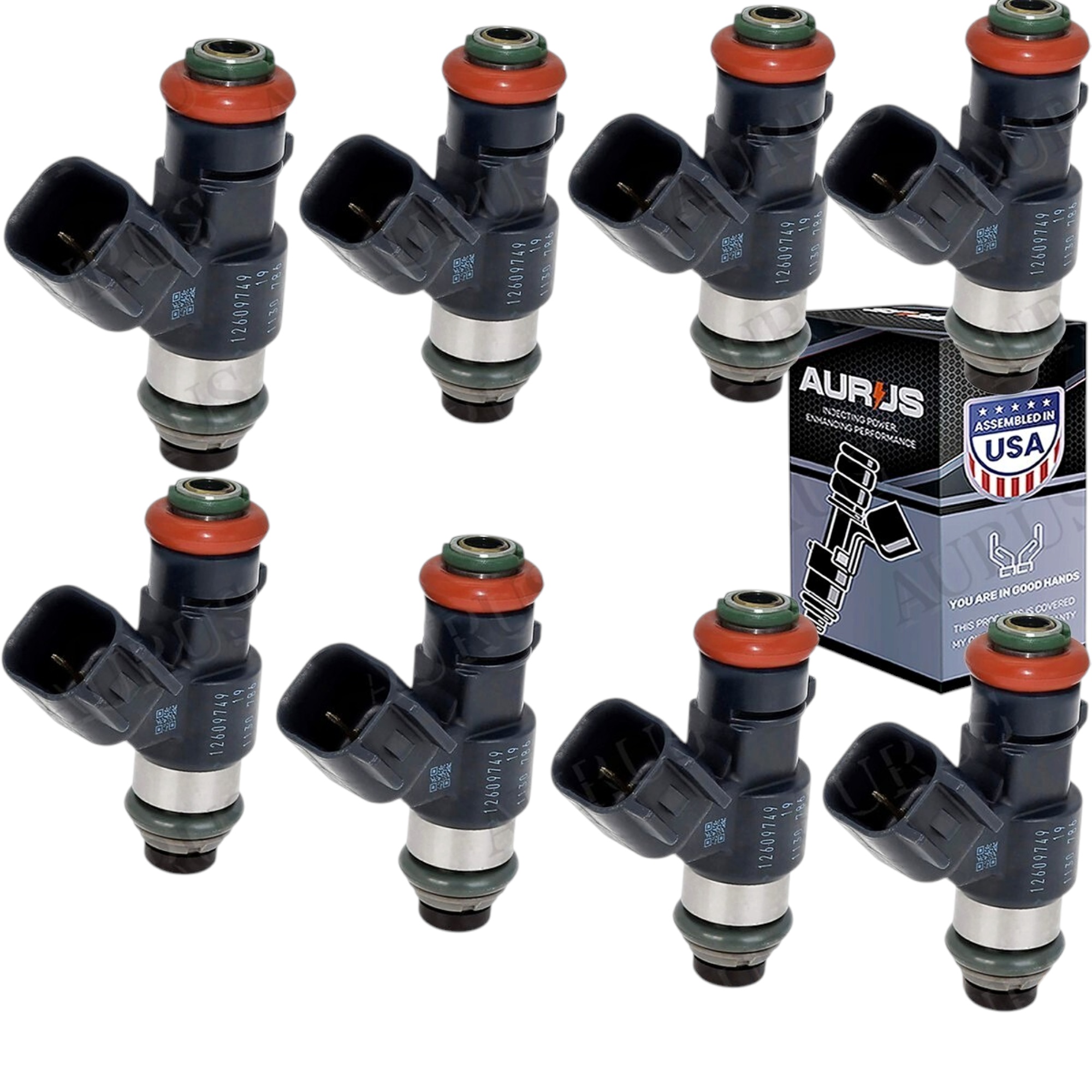 Aurus OEM Set of 8 Fuel Injectors for 2009-2014 Chevy GMC Hummer H2 Cadillac 6.2L V8 12609749