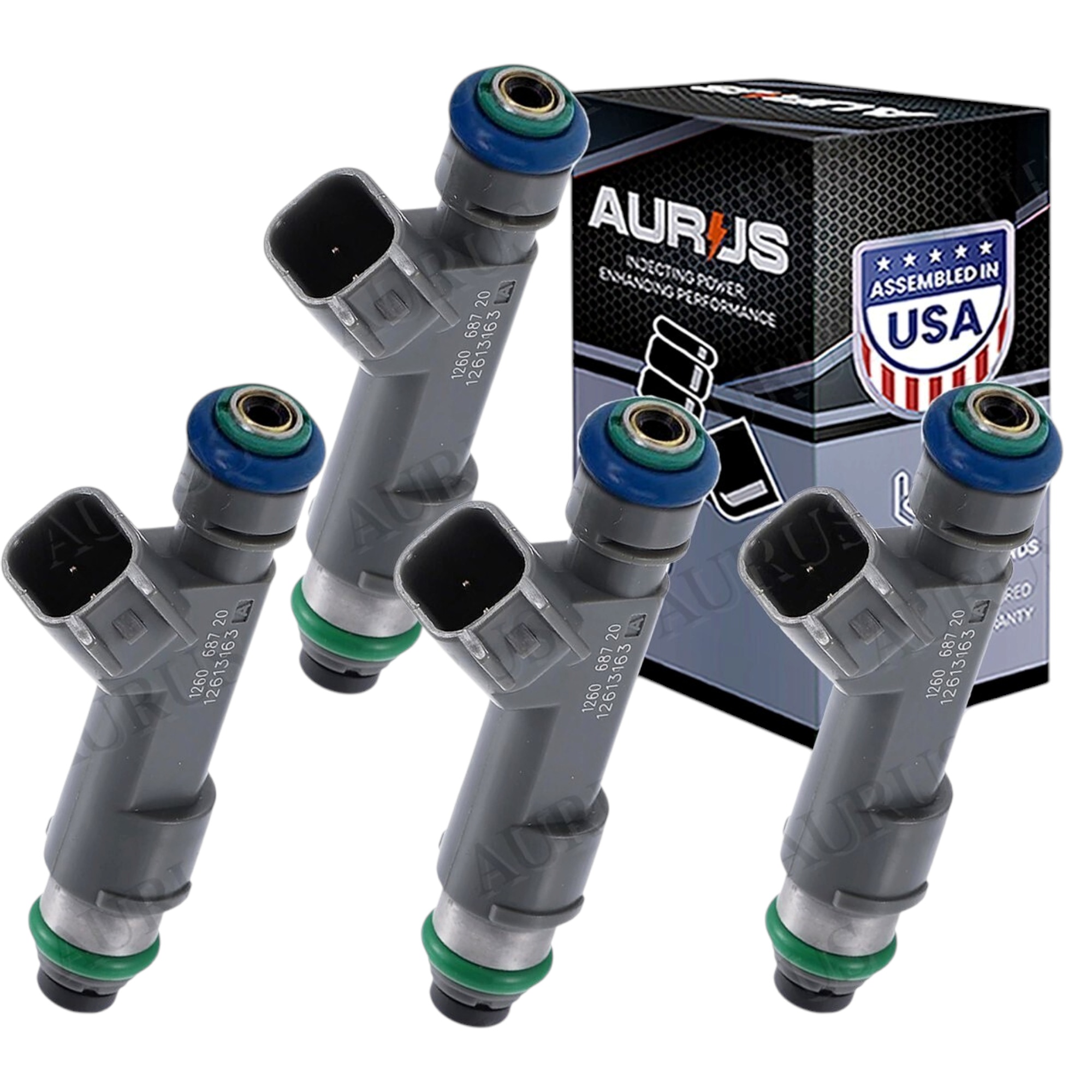 Aurus OEM Set of 4 Fuel Injectors for 2009-2012 Chevrolet Malibu HHR Pontiac 2.2L 2.4L 12613163