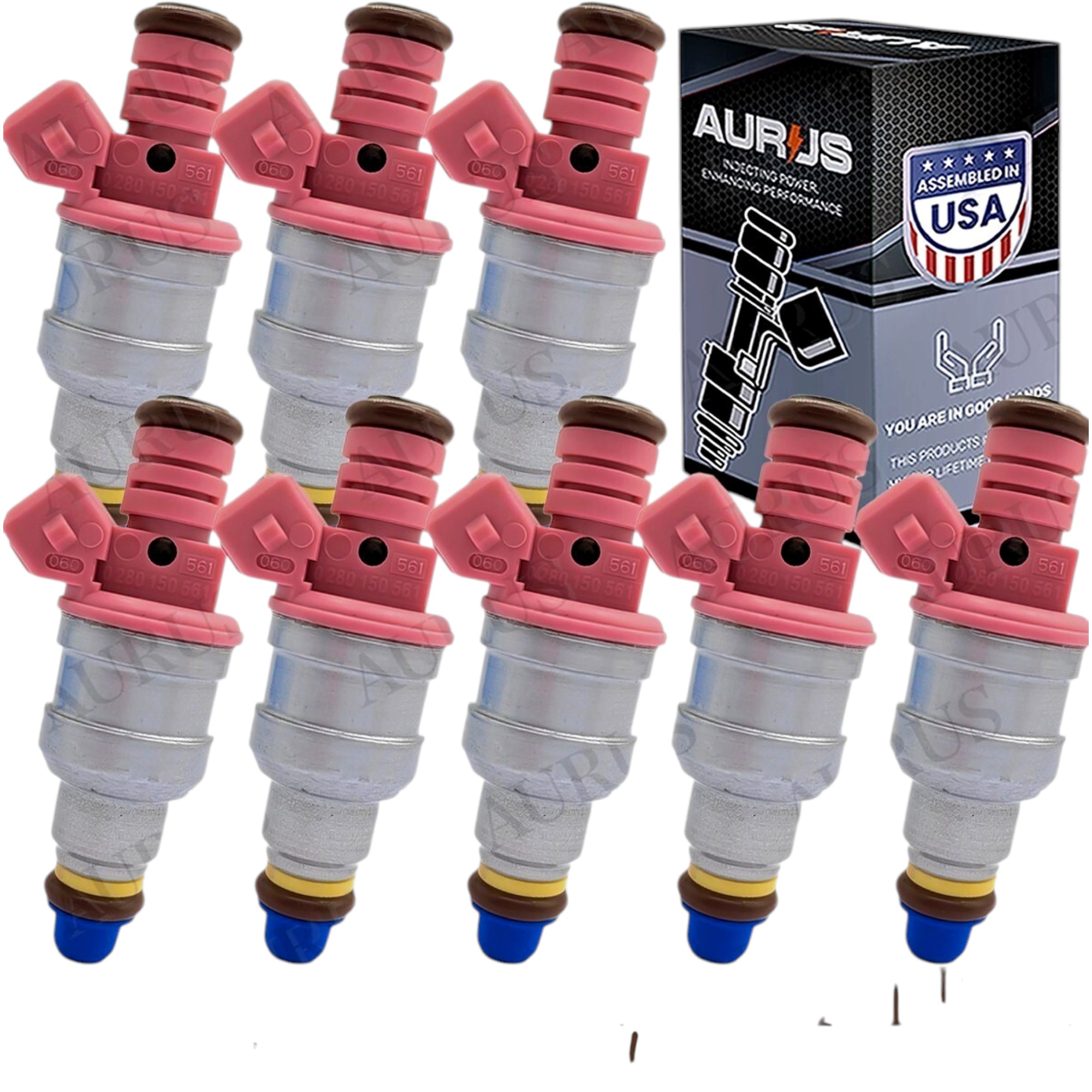 Aurus OEM Set of 8 Fuel Injectors 0280150561 for 1999 2000-2004 Ford Mustang 4.6L V8 — view 1