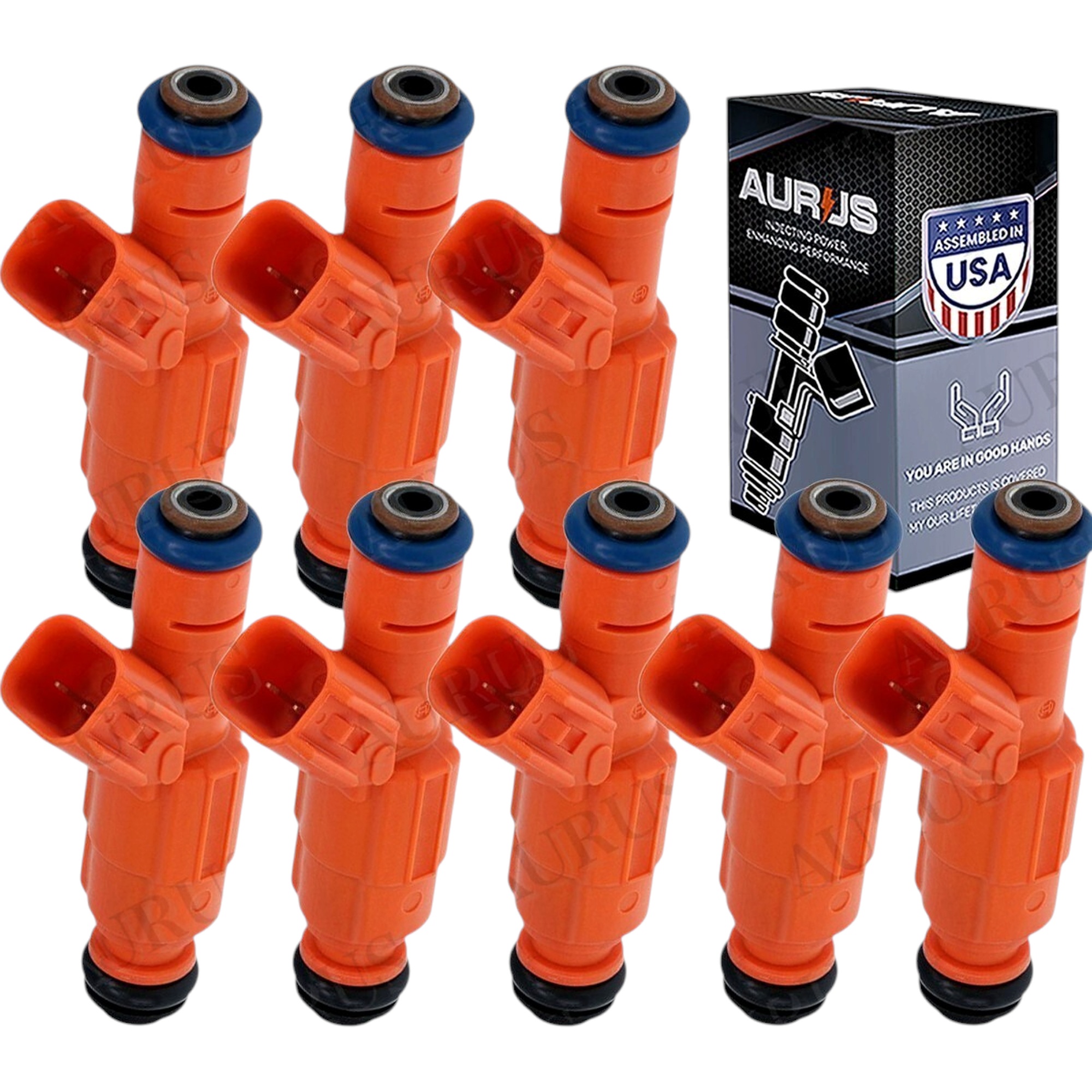Aurus OEM Set of 8 Fuel Injectors for 2003 04 Ford Crown Mercury Grand Lincoln Town 0280155917 — view 1