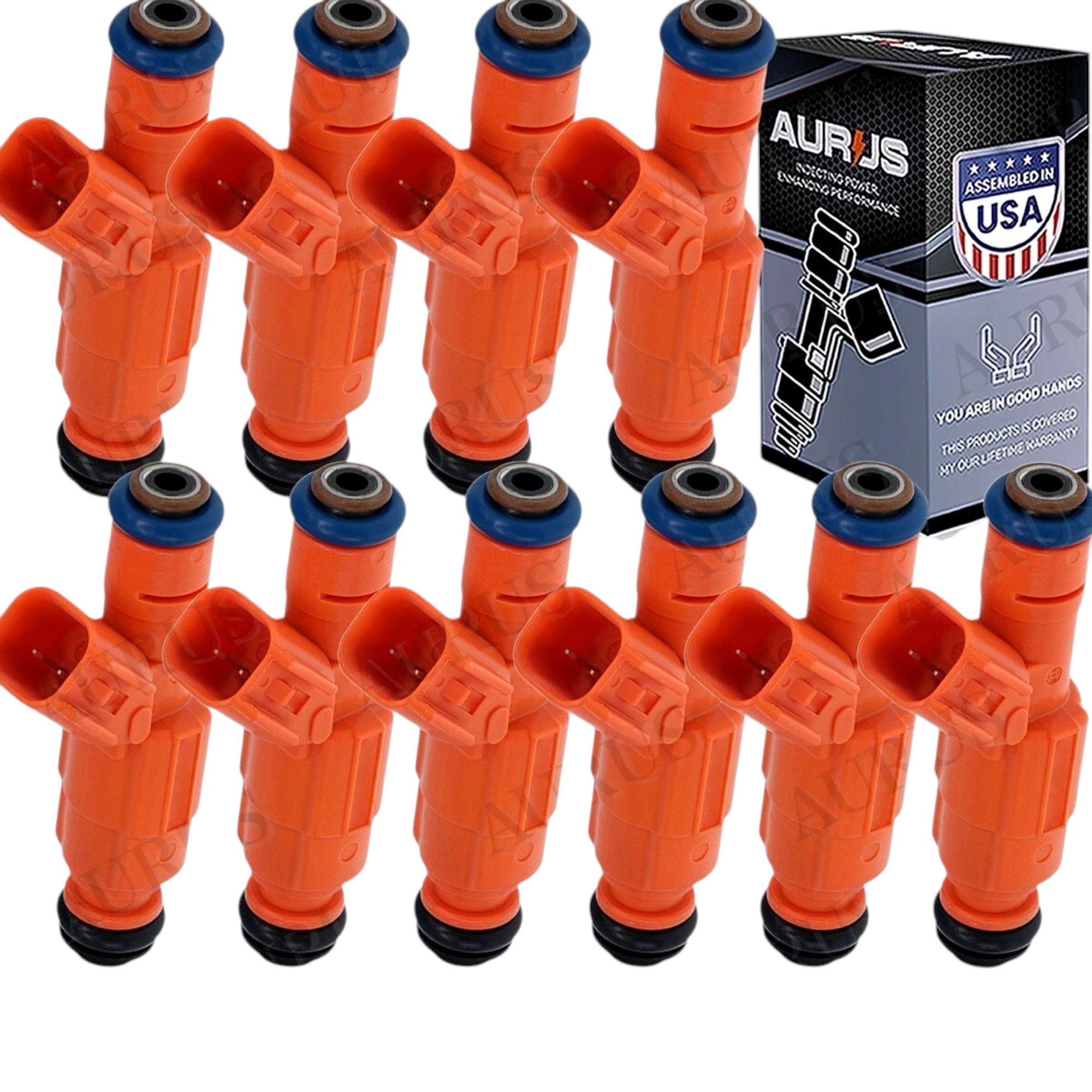 Aurus OEM Set of 10 Fuel Injectors for 2000 01 02 03 2004 2005 Ford Excursion 6.8L 0280155917