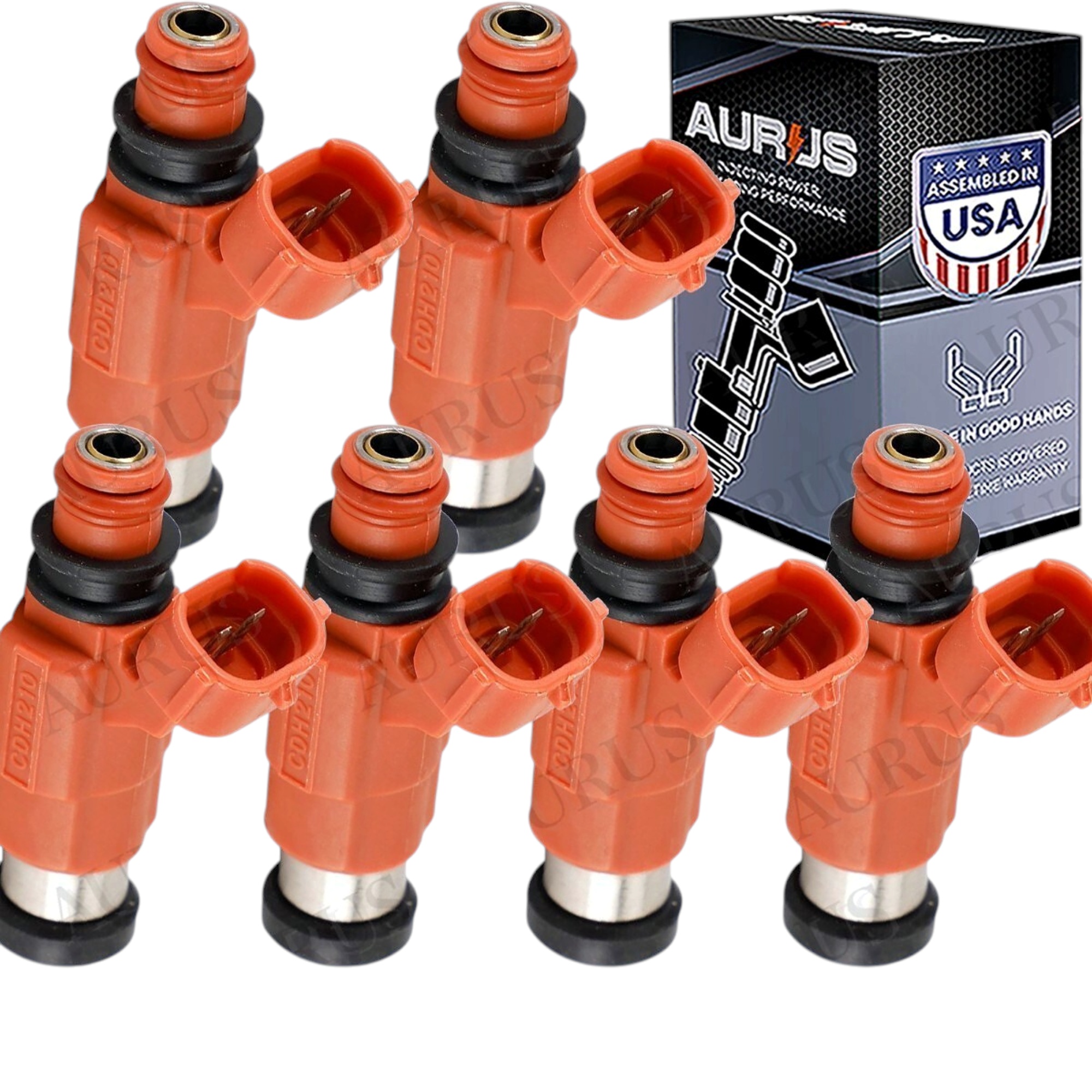 Aurus OEM Set of 6 Fuel Injectors for 1999-2005 Mitsubishi Dodge Chrysler Chevrolet INP-771