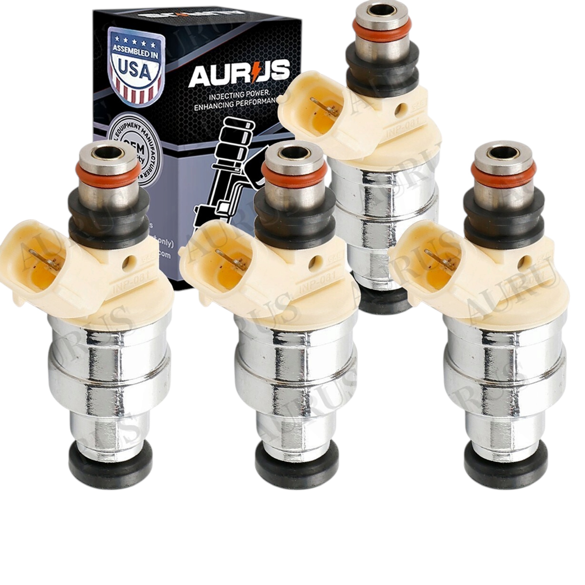 Aurus OEM Set of 4 Fuel Injectors for 1990 1991 92 1993 Mazda B2200 2.2L I4 INP-081