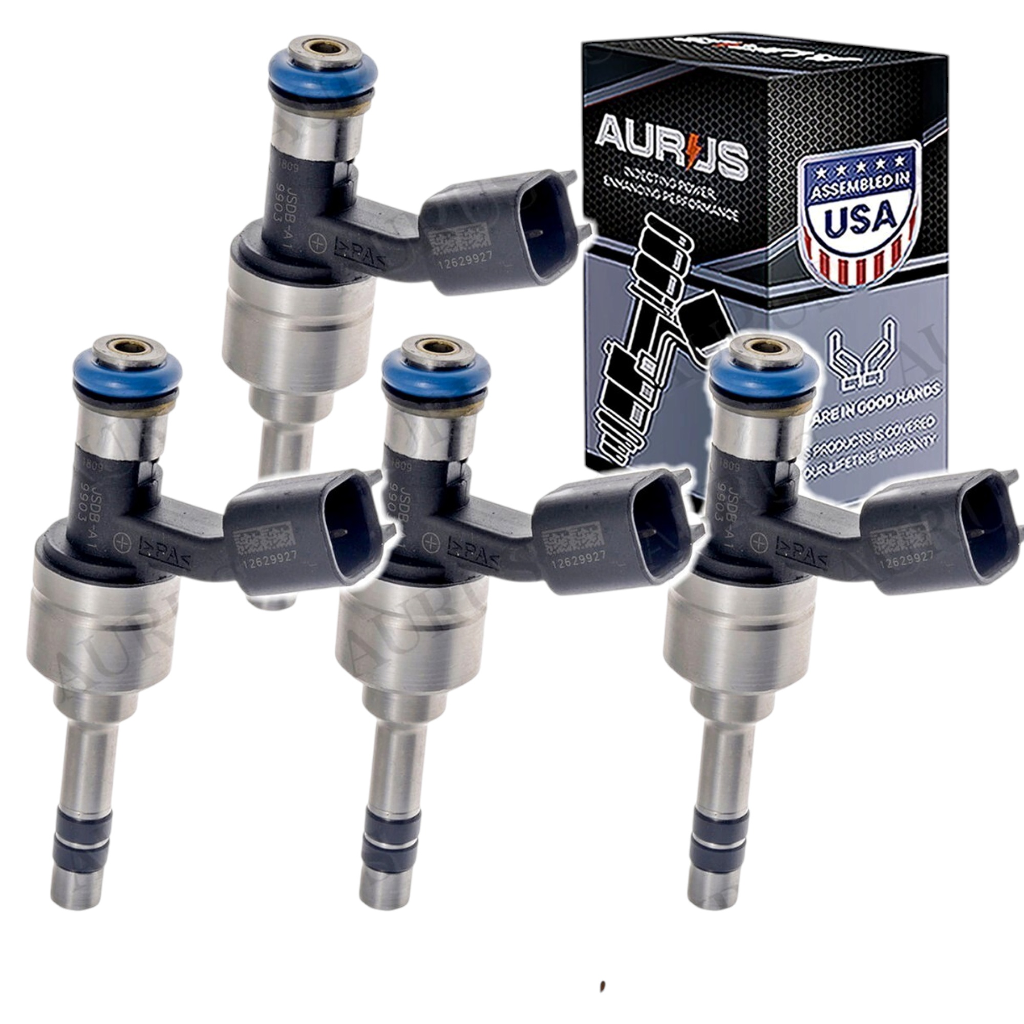 Aurus OEM Set of 4 Fuel Injectors for 2010 2011 Buick Chevrolet GMC 2.4L 12629927