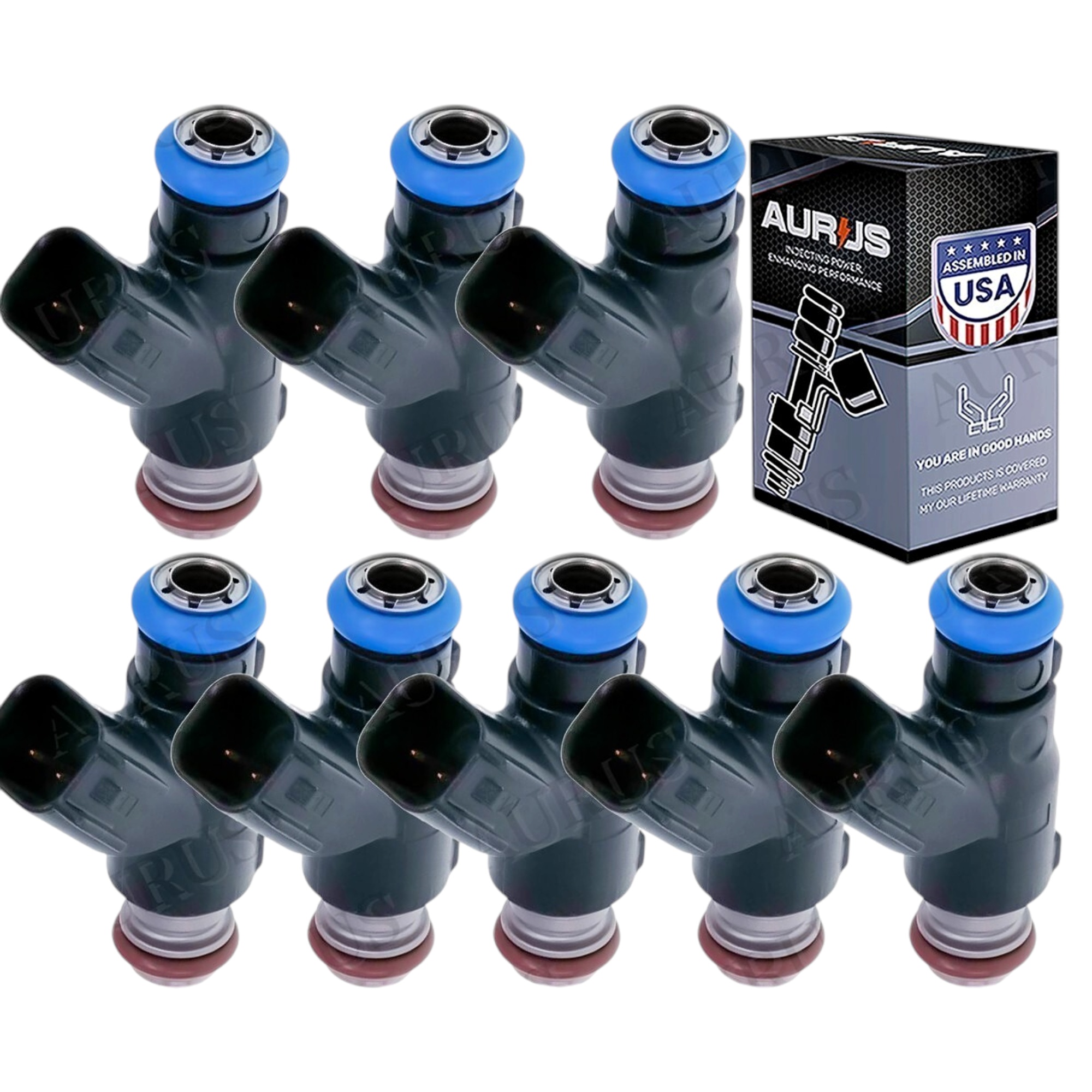 Aurus OEM Set of 8 Fuel Injectors for 2010 Hummer H3 H3T 5.3L V8 12613411 217-3411