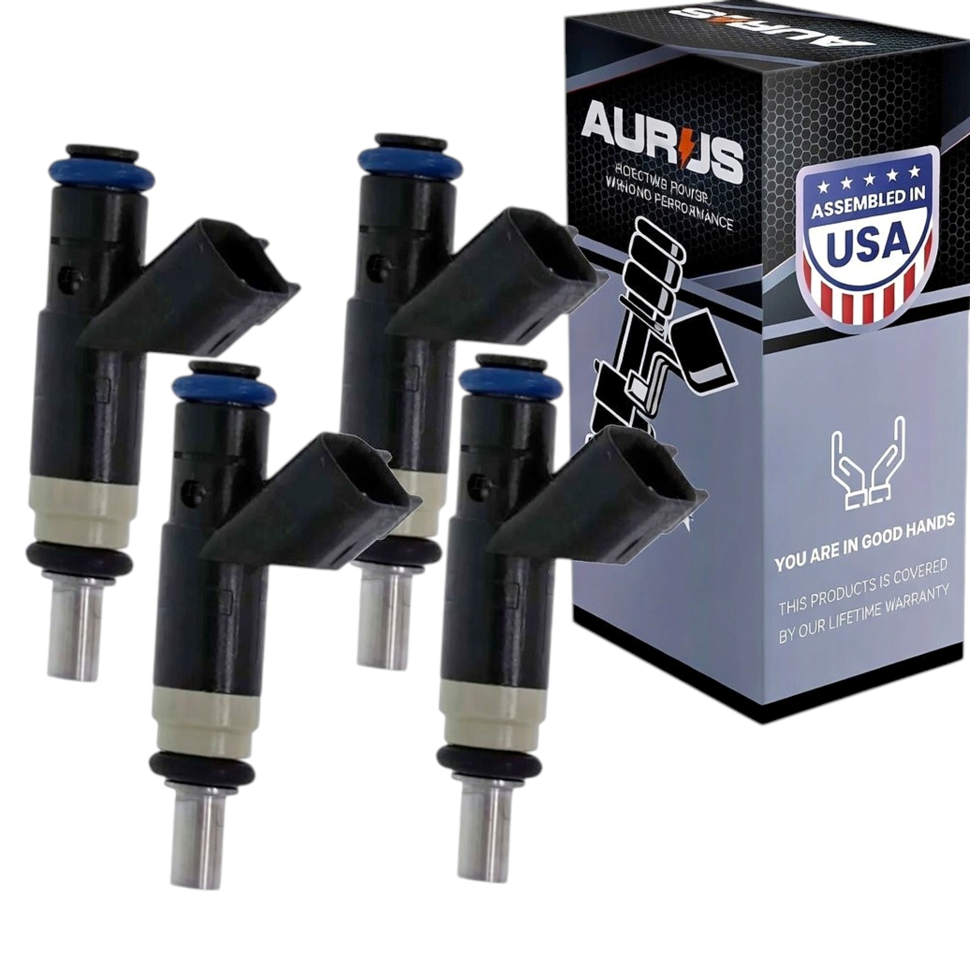Aurus OEM Set of 4 Fuel Injectors for 2007-2010 Chrysler Sebring 2.4L I4 04891577AC — view 1