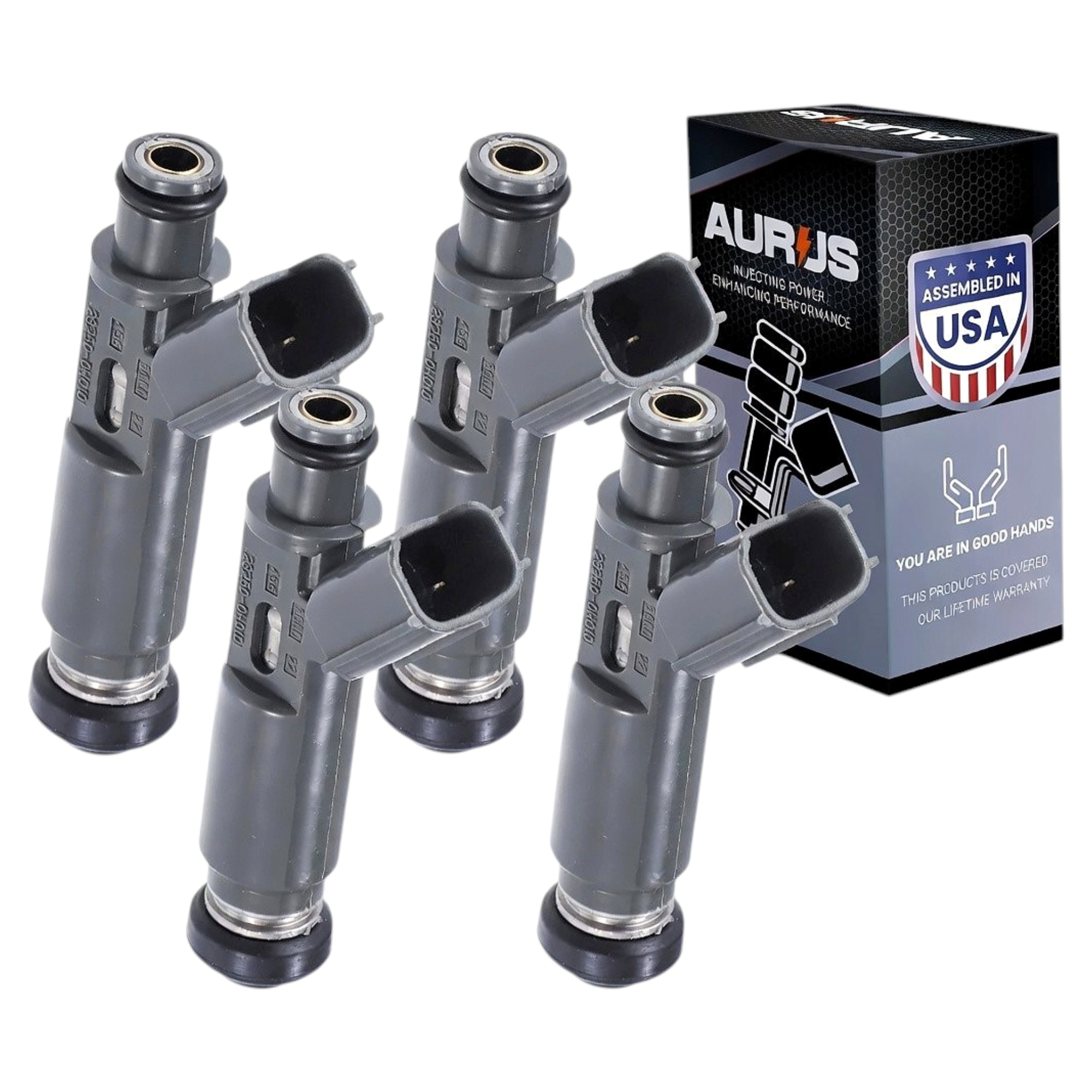 Aurus OEM Set of 4 Fuel Injectors for Toyota 23250-28020 23209-0H010 23209-28020 I4 23250-0H010 — view 1