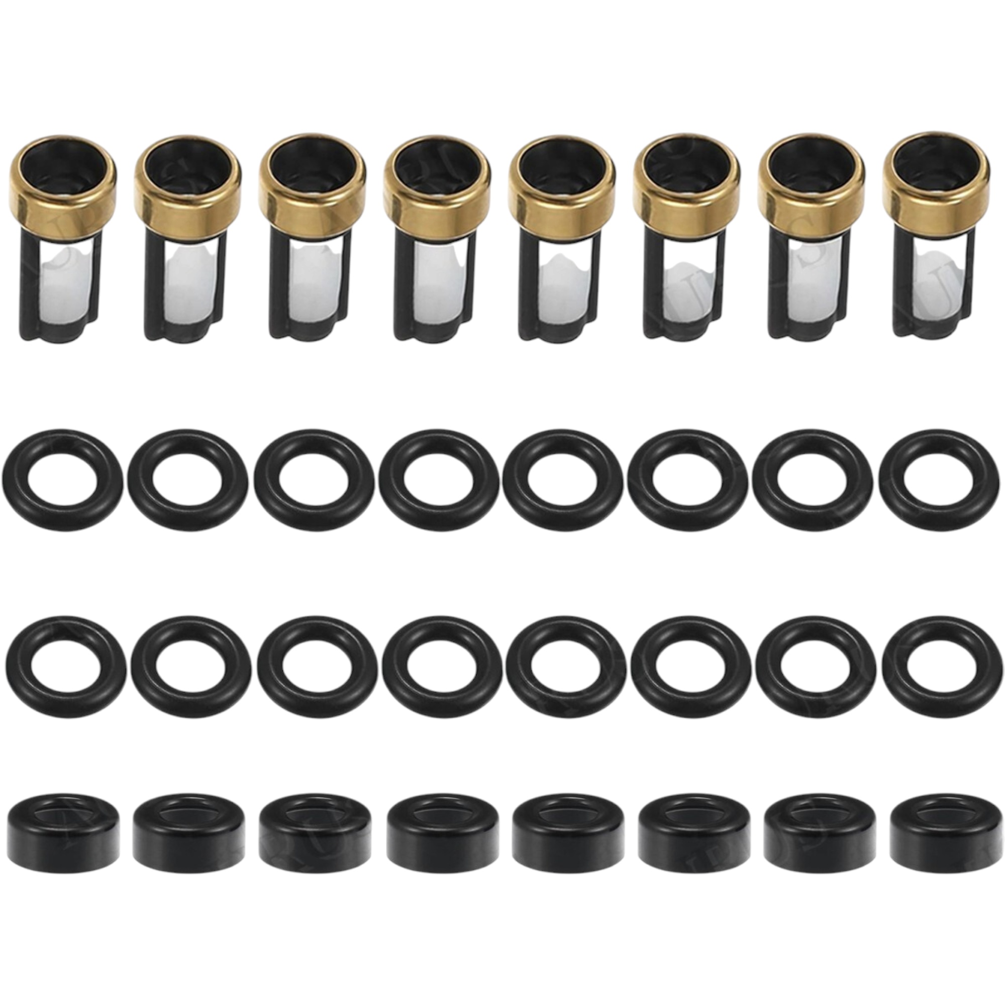 Aurus OEM Set of 8 Fuel Injector Repair Kits for 2009-2014 Chevy GMC Hummer H2 Cadillac 6.2L 12609749