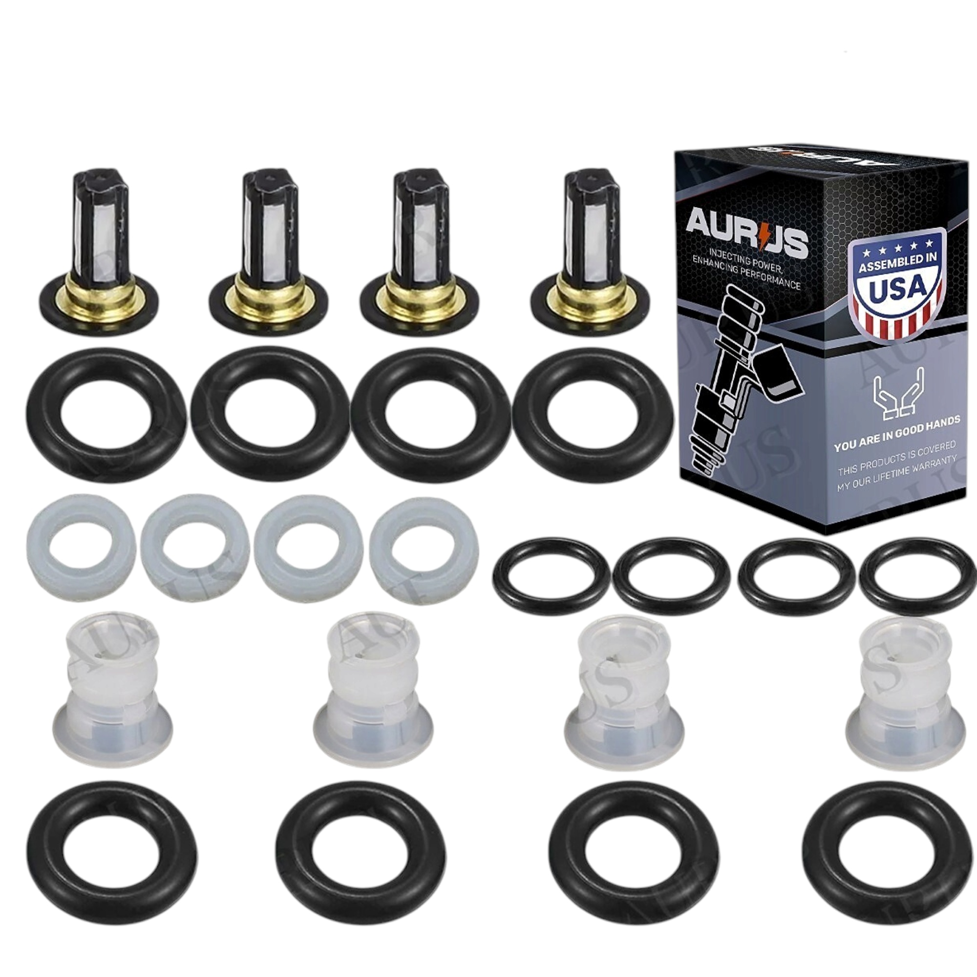 Aurus OEM Set of 4 Fuel Injector Repair Kits for 2016-2021 Honda Civic 2.0L 1.5L I4 16450-5BA-A01