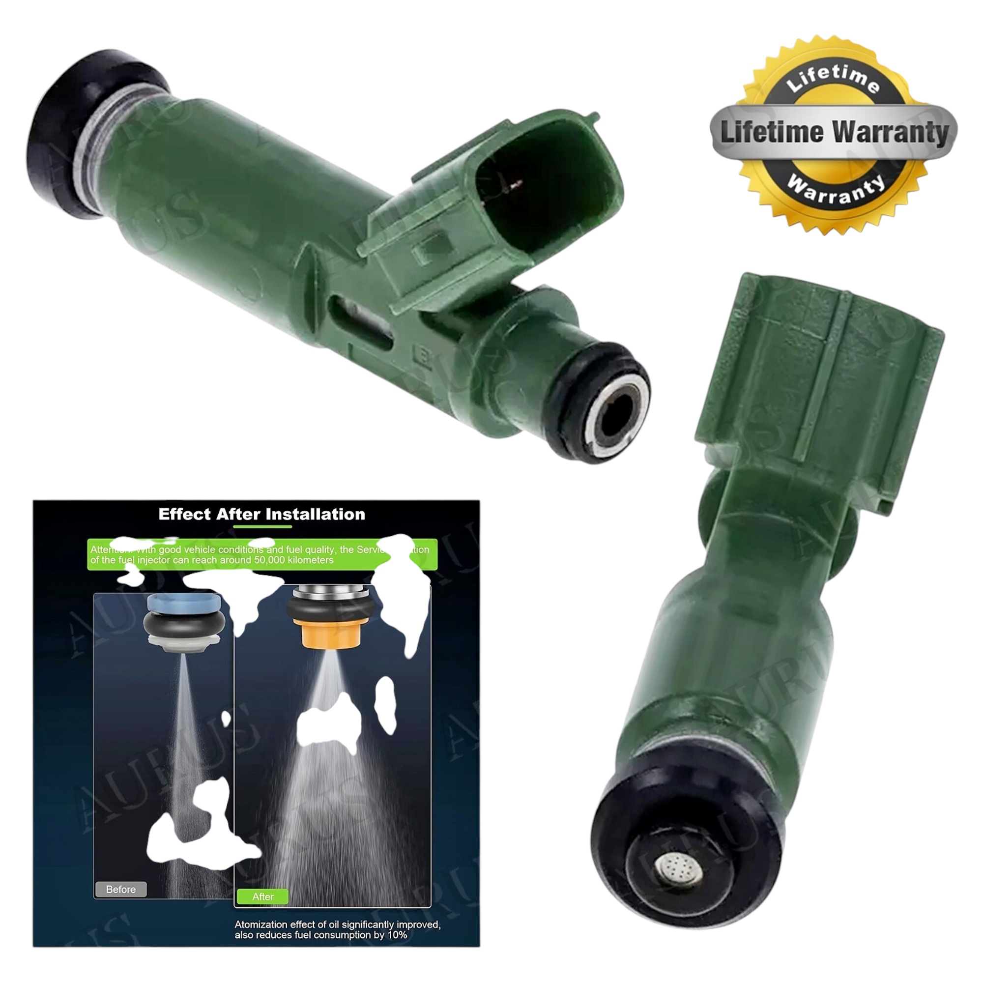 Aurus OEM Fuel Injector for Toyota 1.8L 1ZZ-FE motor 195500-3780 297-0003 23250-22040 thumbnail 3