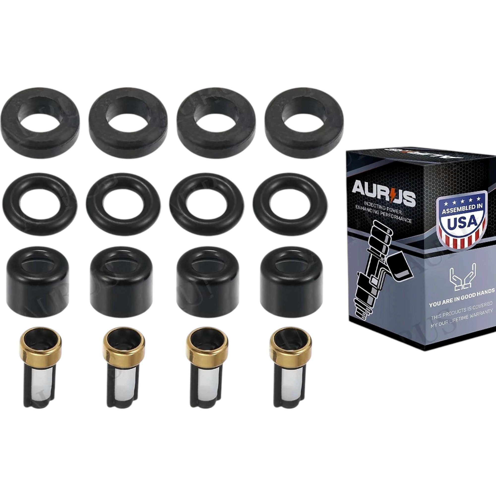 Aurus OEM Set of 4 Fuel Injector Repair Kits Fluel for 2005 2006 2007 2008 09 2010 Toyota Tacoma 2.7L 23250-75100