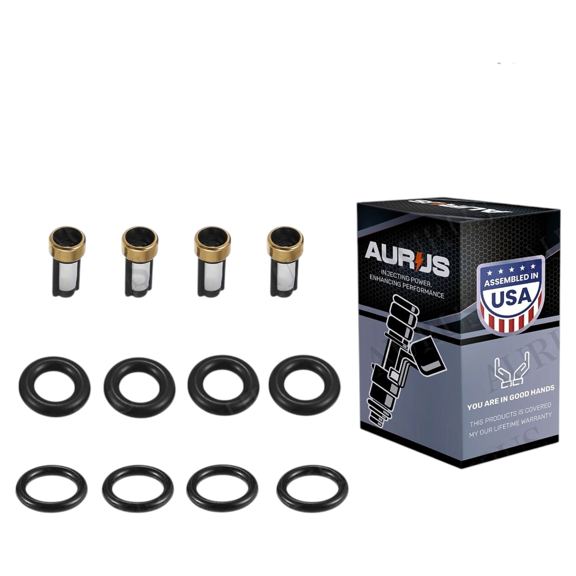 Aurus OEM Set of 4 Fuel Injector Repair Kits for 2001-2004 Mercedes-Benz C230 SLK230 2.3L 787249 0000787249