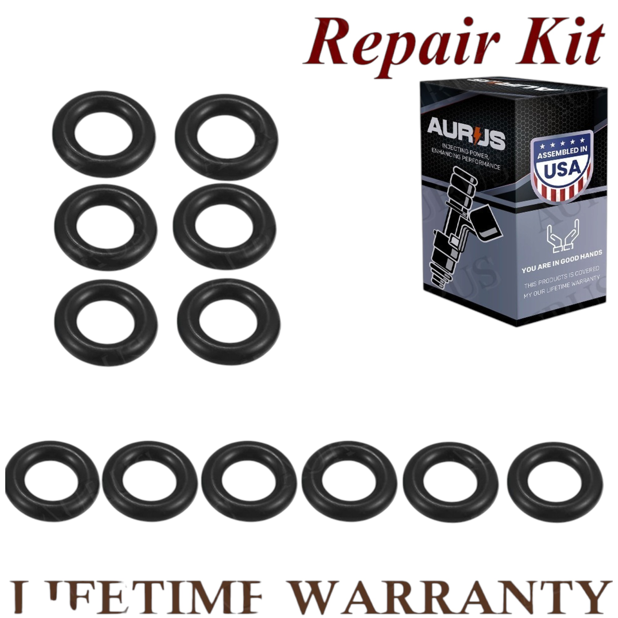 Aurus OEM Set of 6 Fuel Injector Repair Kits for 2007-2011 Jeep Wrangler 3.8L V6 0280158119