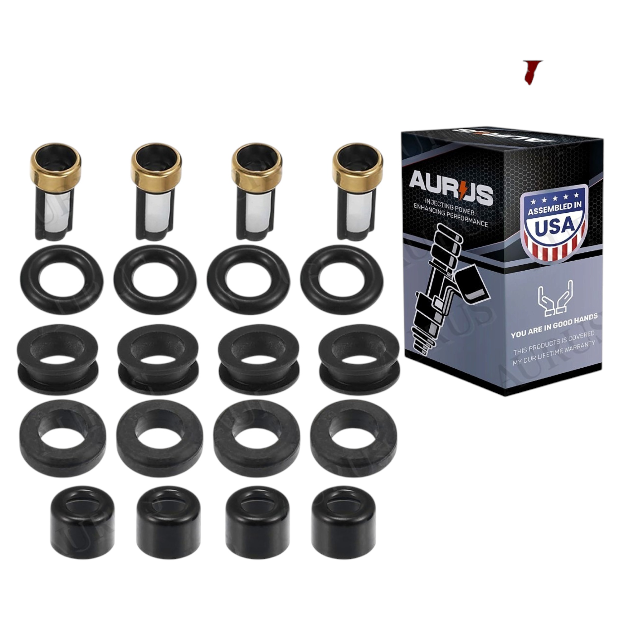 Aurus OEM Set of 4 Fuel Injector Repair Kits for 2002-2005 Subaru Impreza WRX 2.0L 195500-3920