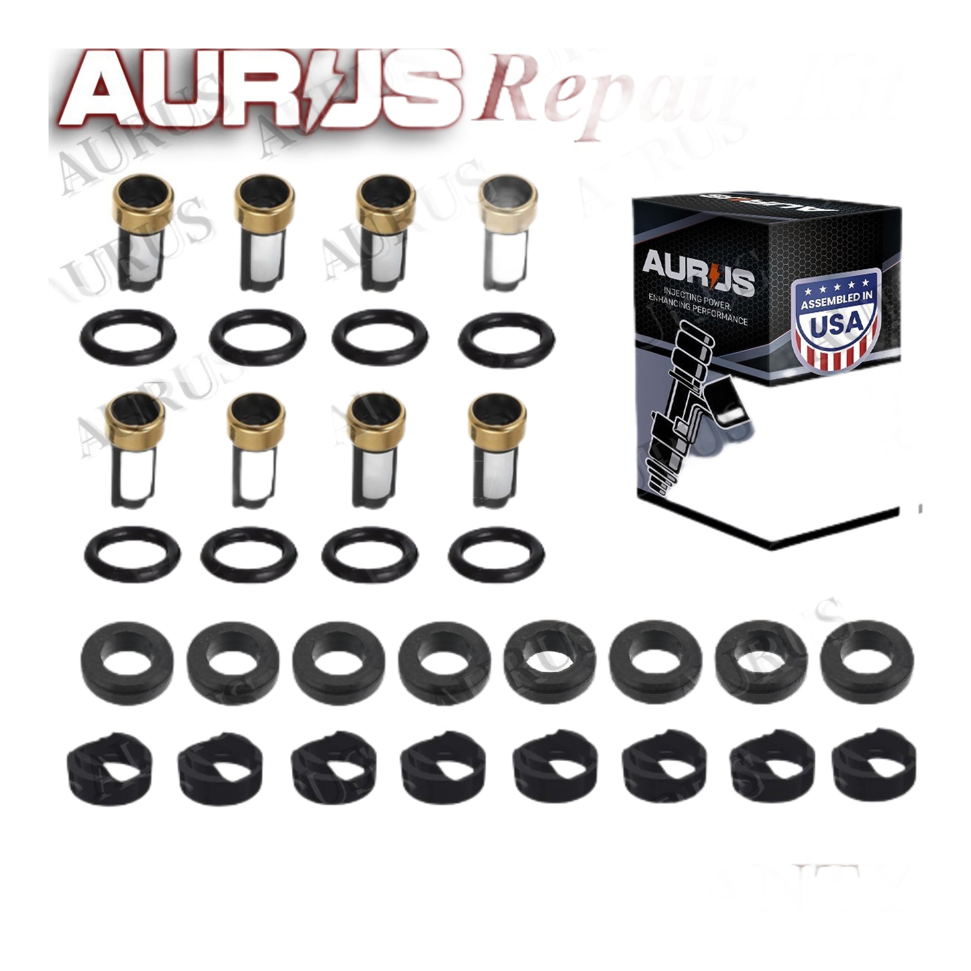 Aurus OEM Set of 8 Fuel Injector Repair Kits For 2007-2009 Lexus GS460 LS460 LS600 23250-38020 4.6