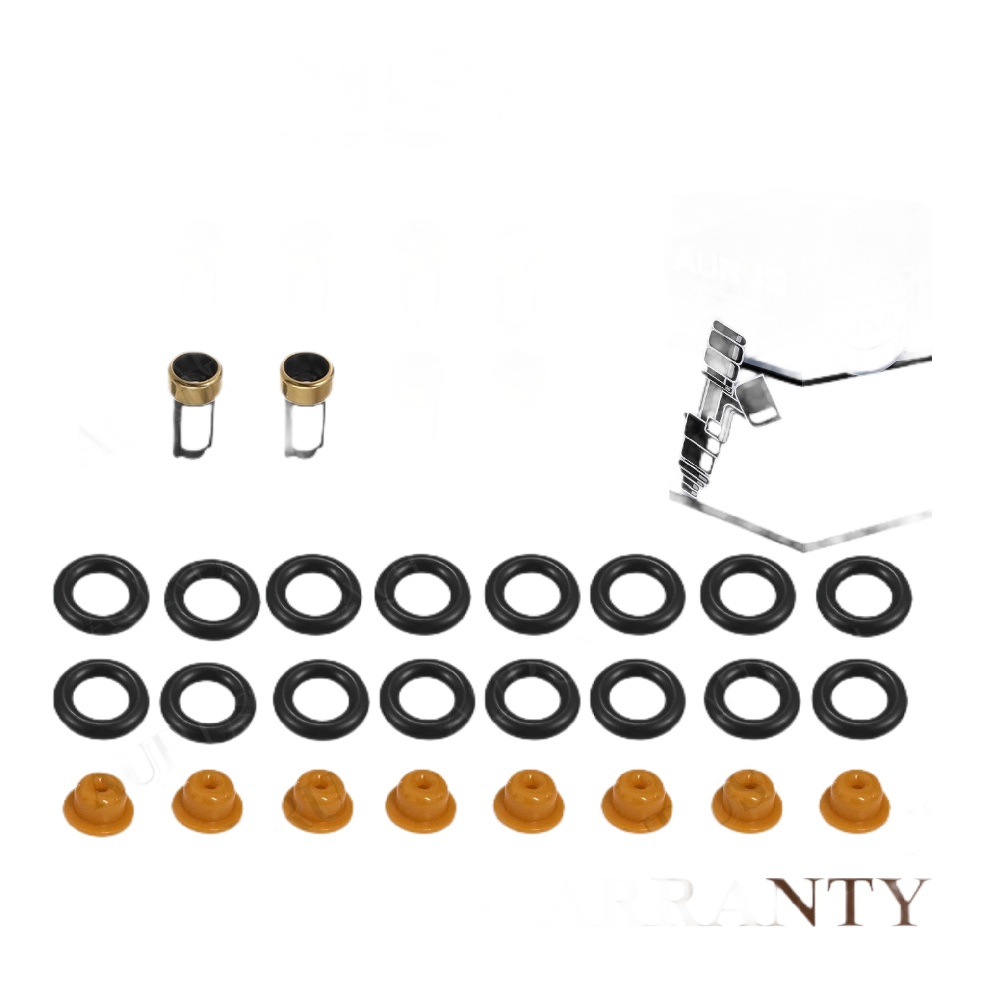 Aurus OEM Set of 8 Fuel Injector Repair Kits for 1995 Mercedes-Benz SL500 S500 5.0L S420 E420 4.2L 0280155203