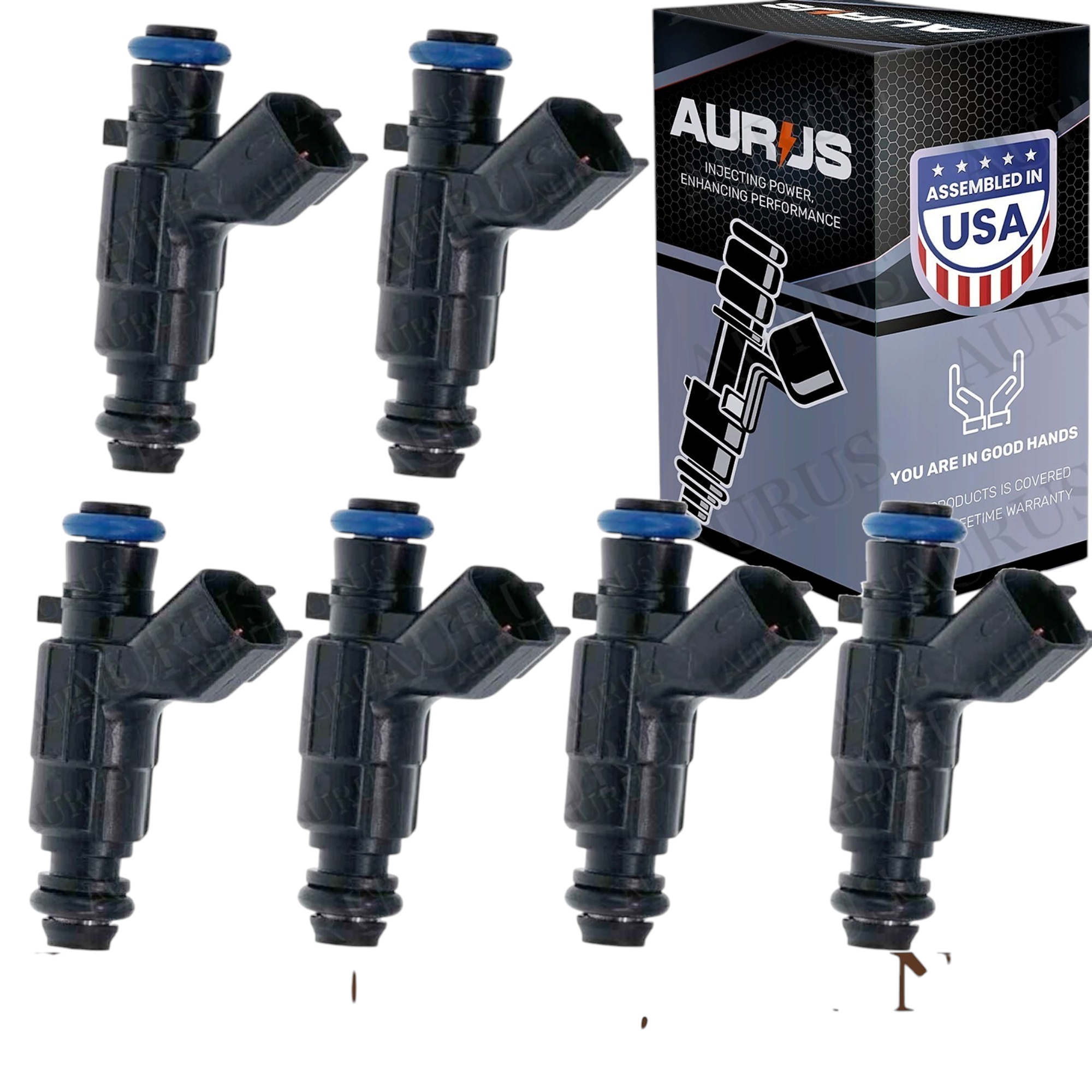 Aurus OEM Set of 6 Fuel Injectors for 2005-2008 Buick Allure Cadillac CTS SRX STS 3.6L 0280156131