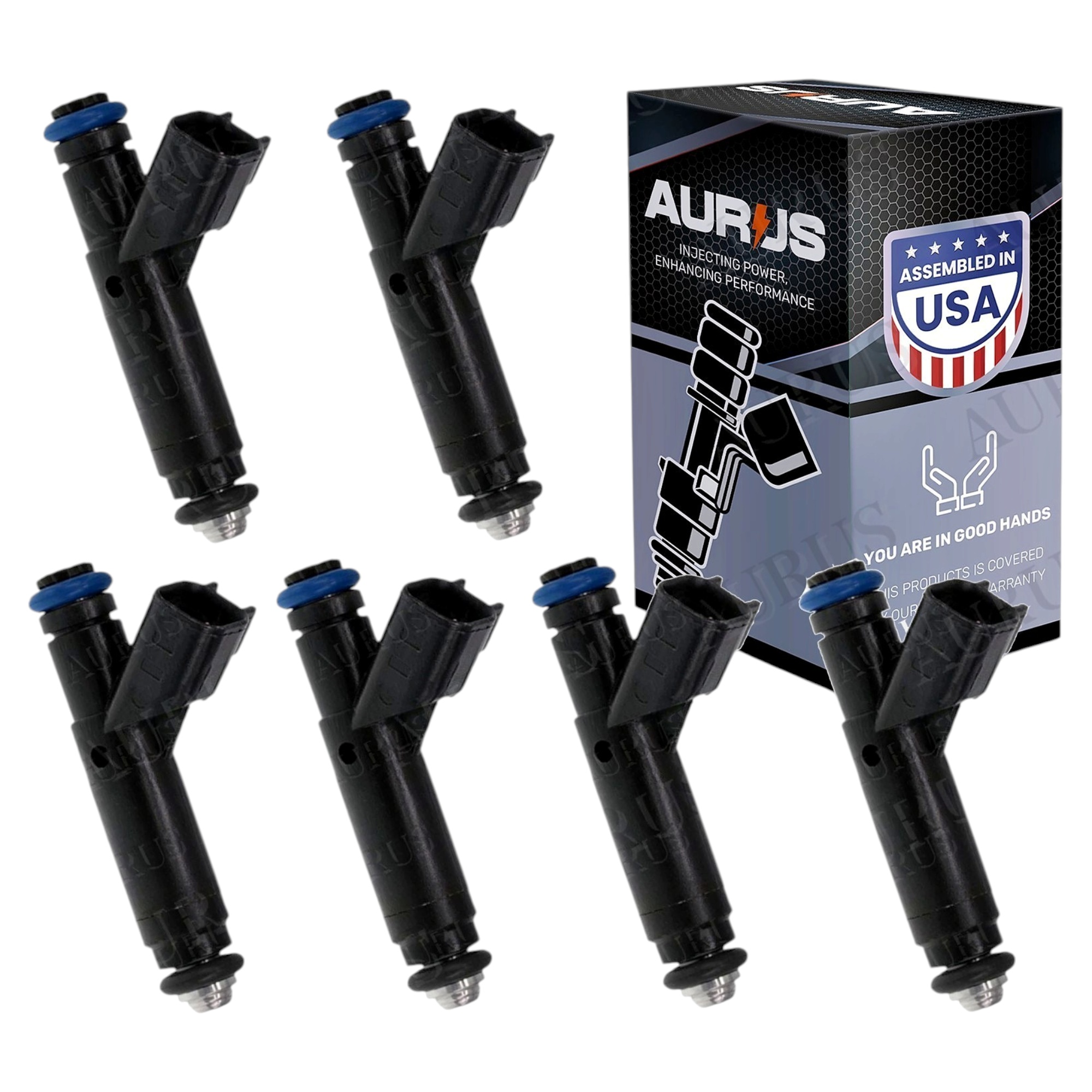 Aurus OEM Set of 6 Fuel Injectors for 1999-2004 Jeep Cherokee Wrangler Grand 4.0 1F2E-B4A — view 1