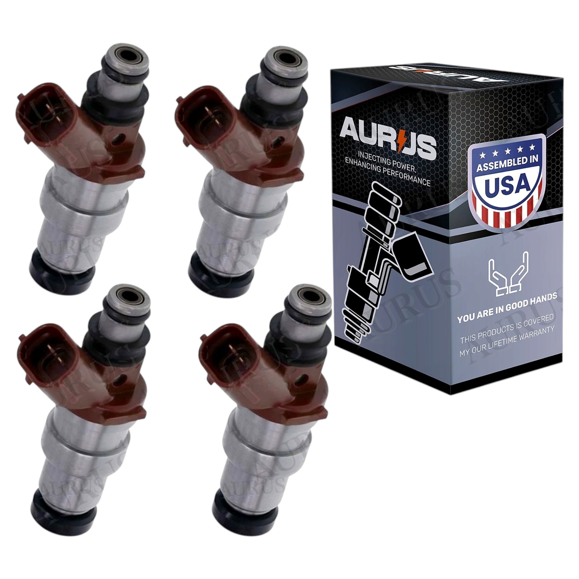 Aurus OEM Set of 4 Fuel Injectors Set for 1995-2000 Toyota Tacoma 4Runner T100 2.7L I4 23250-75050