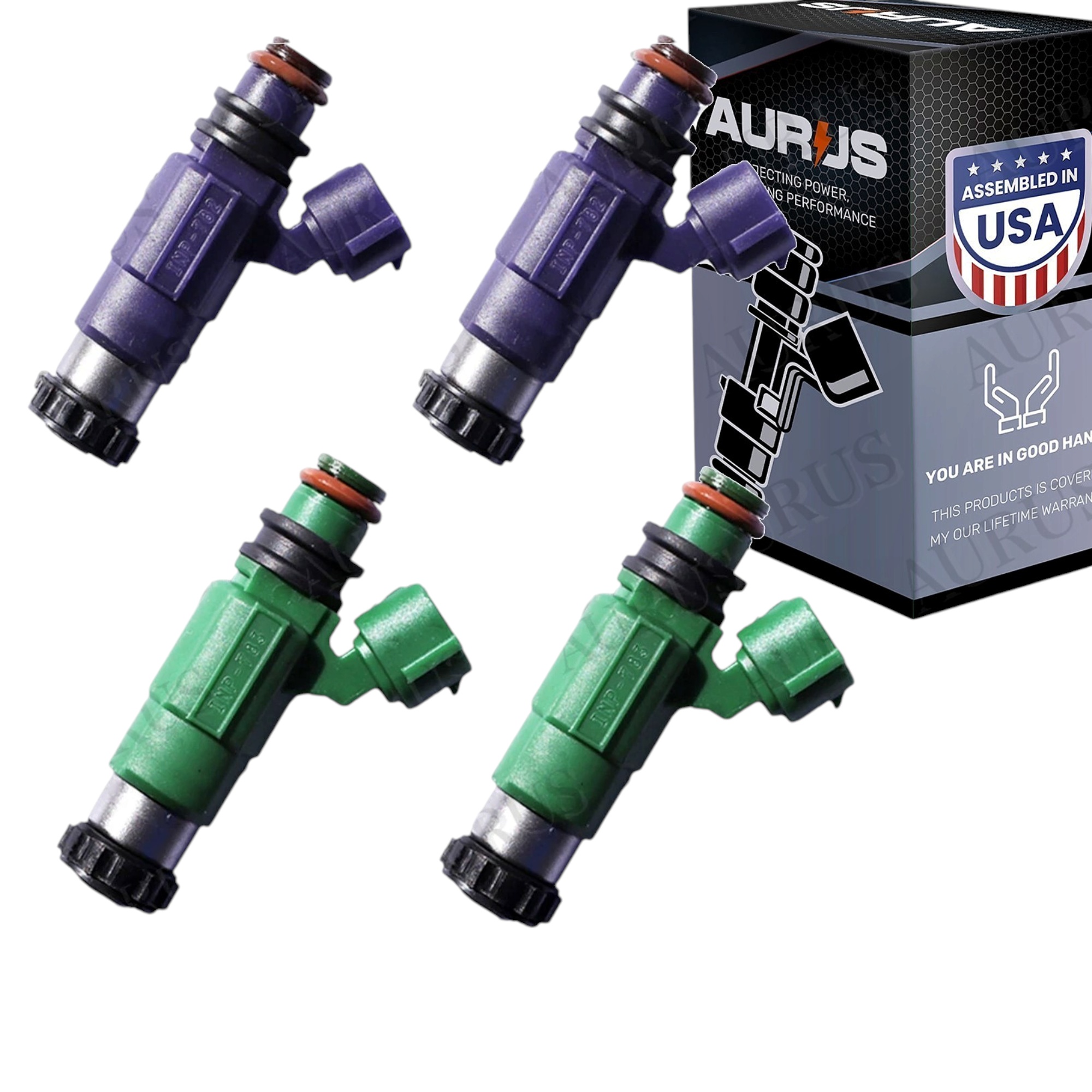 Aurus OEM Set of 4 Fuel Injectors for 2001-2003 Mazda Protege Protege5 2.0L I4 INP-782 783