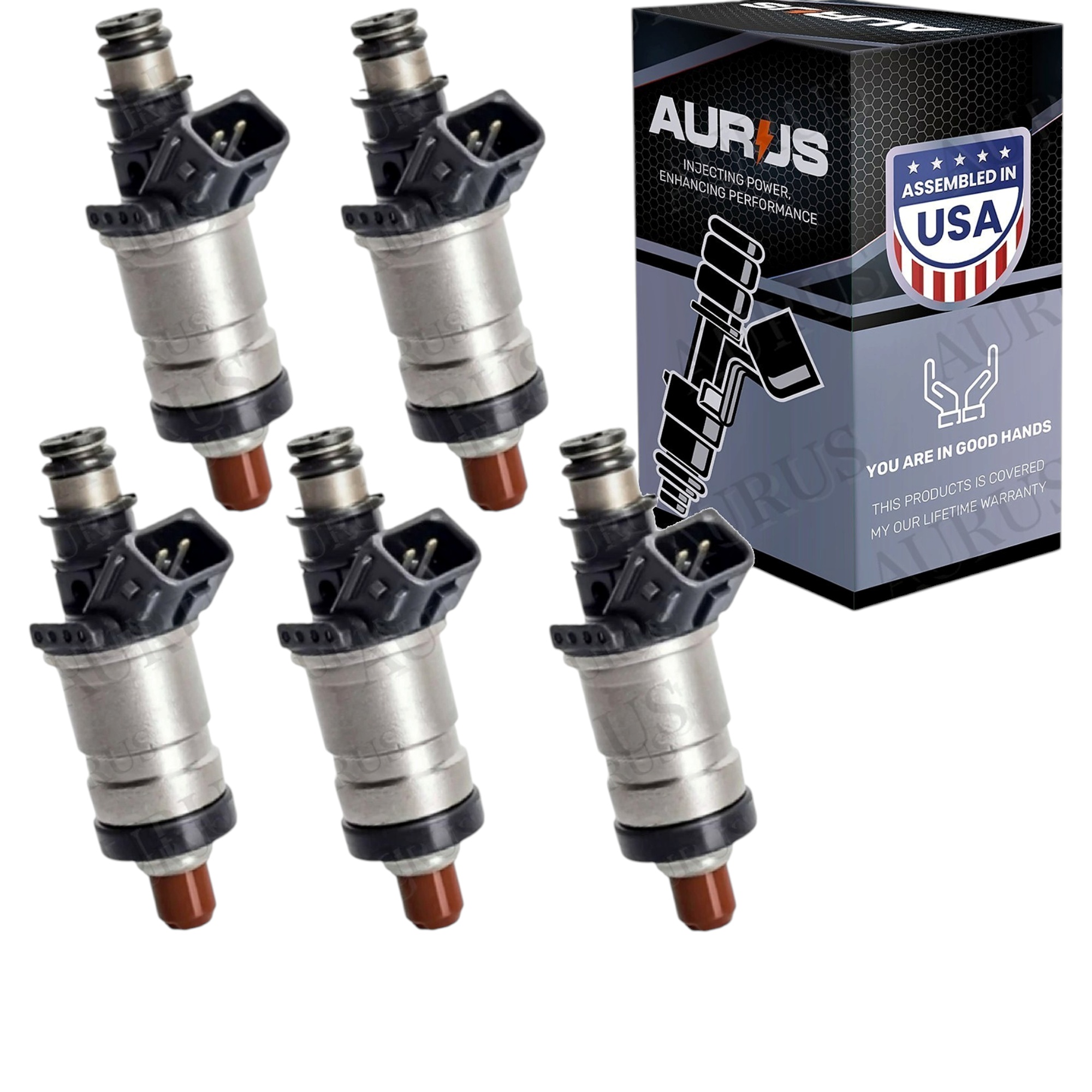 Aurus OEM Set of 5 Fuel Injectors for 1992-1997 Acura Vigor TL 2.5L I5 OBD2 Honda OBD2