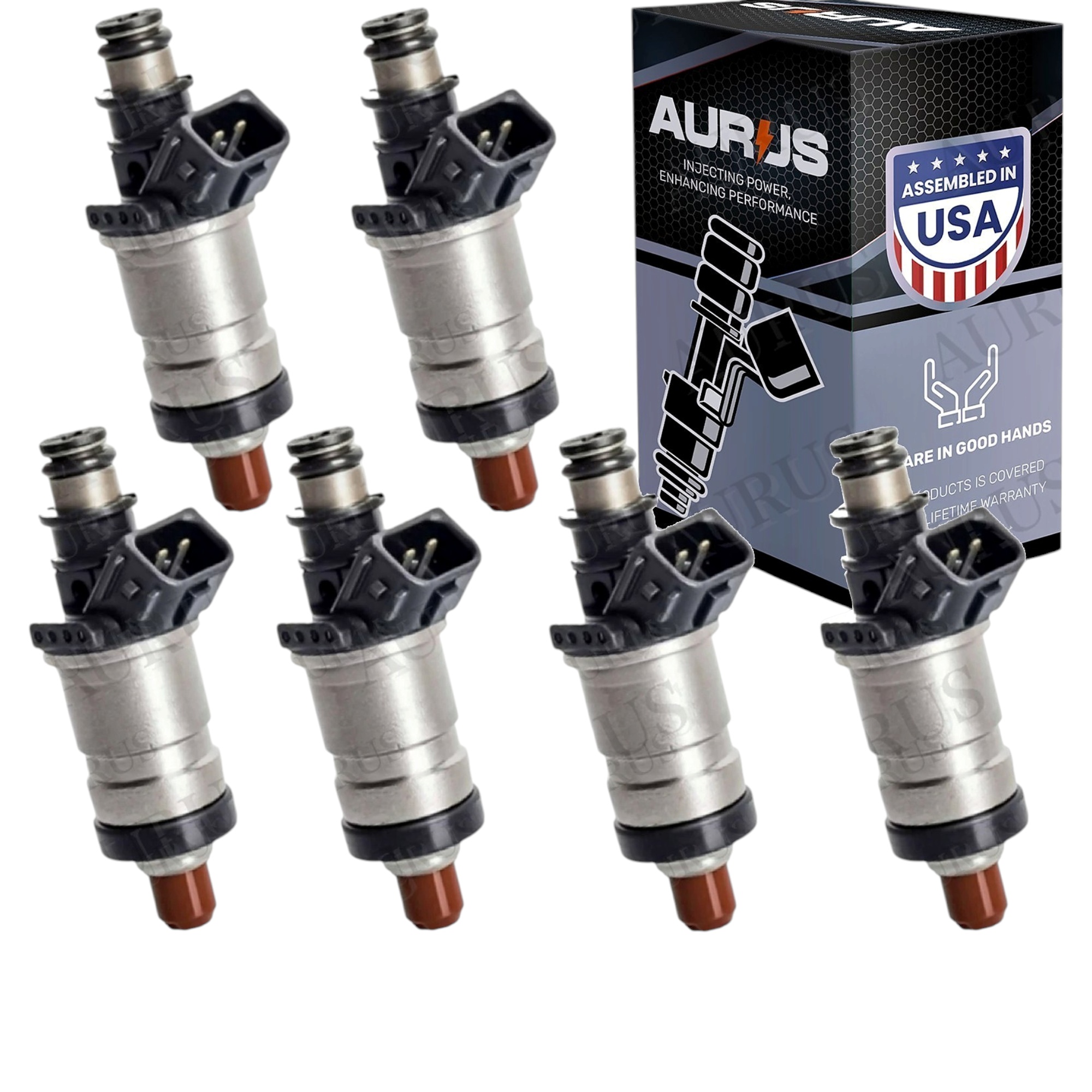 Aurus OEM Set of 6 Fuel Injectors for 1987-1998 Acura TL RL Legend NSX 2.7 3.0 3.2 3.5 Honda OBD2