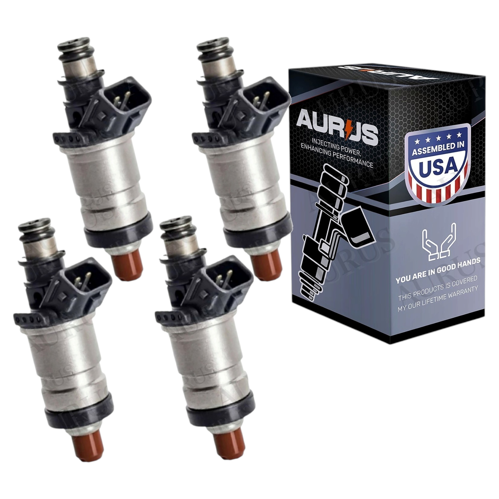 Aurus OEM Set of 4 Fuel Injectors for 1996-2001 Acura CL Integra EL 1.6L 1.8L 2.3L I4 Honda OBD2 — view 1