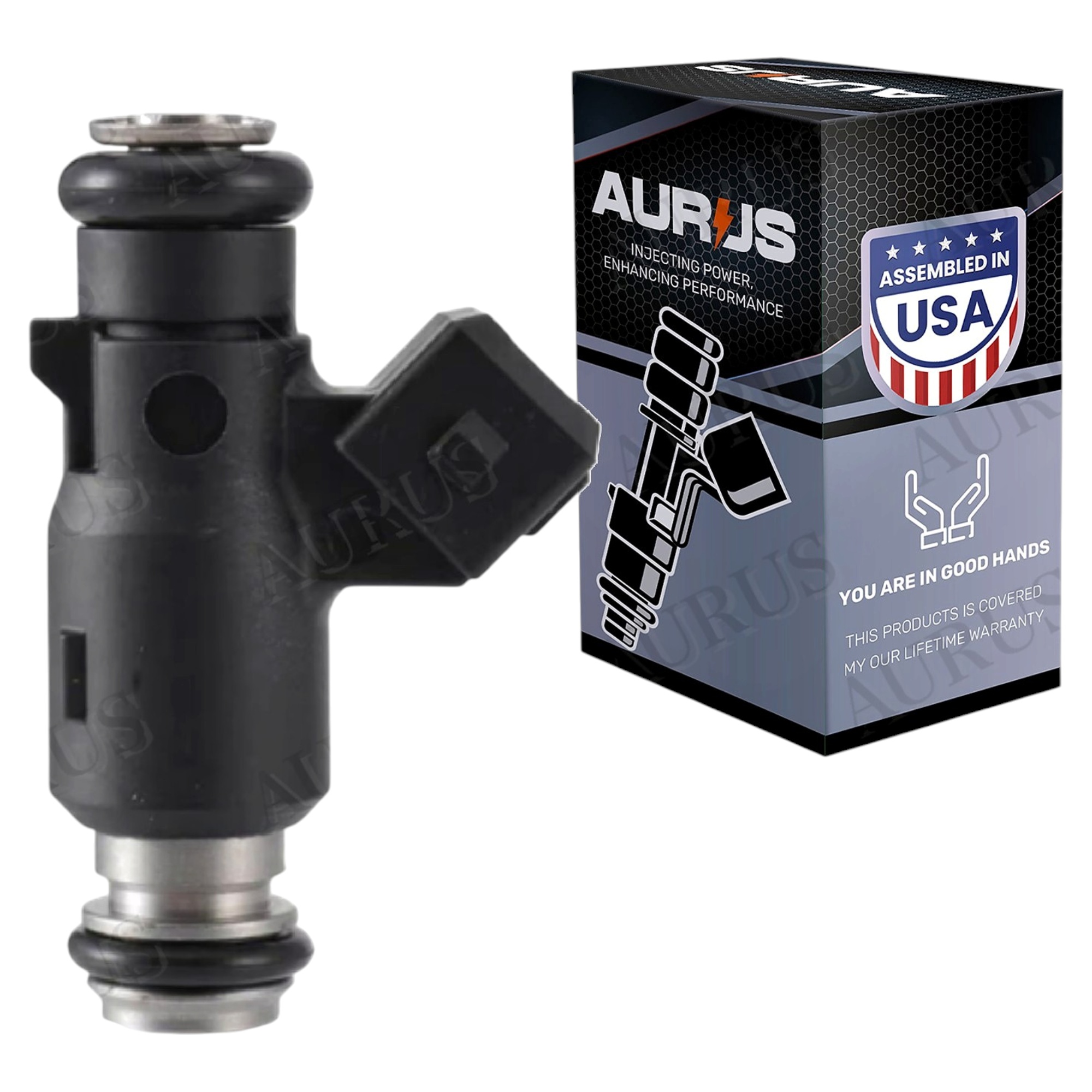 Aurus OEM Fuel Injector 1 for Delphi Square Plug 2 Hole Nozzle 125cc Motorcycle Bike 125cc Delphi EV1