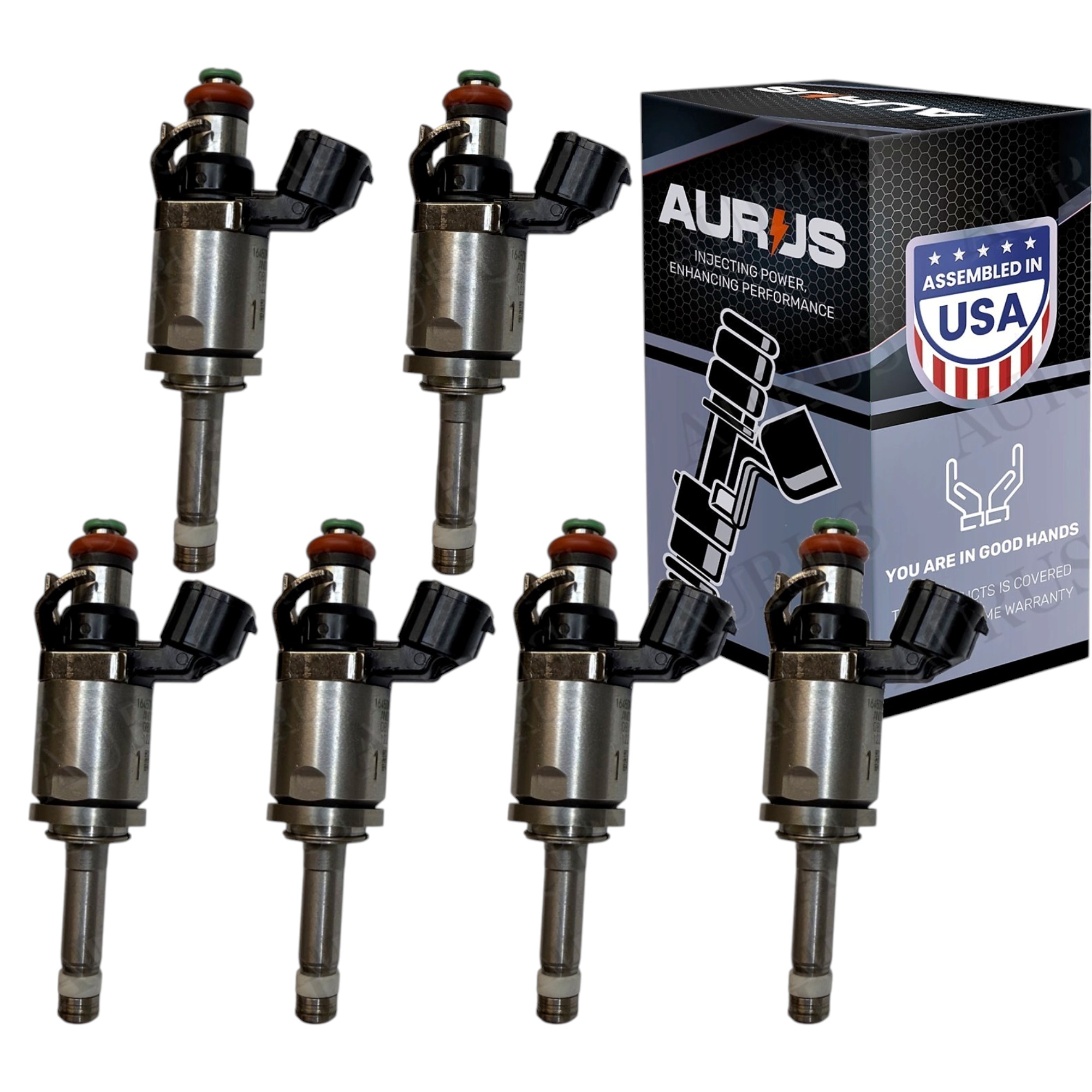 Aurus OEM Set of 6 Fuel Injectors for 2014-2020 Acura RLX MDX TLX 3.5L V6 16450-R9P-A01