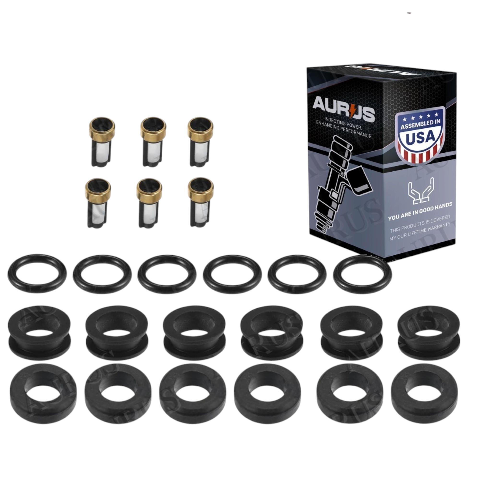 Aurus OEM Set of 6 Fuel Injector Repair Kits for 1989-1995 Toyota Avalon Camry 3,0 L V6 Lexus ES300 23250-11070