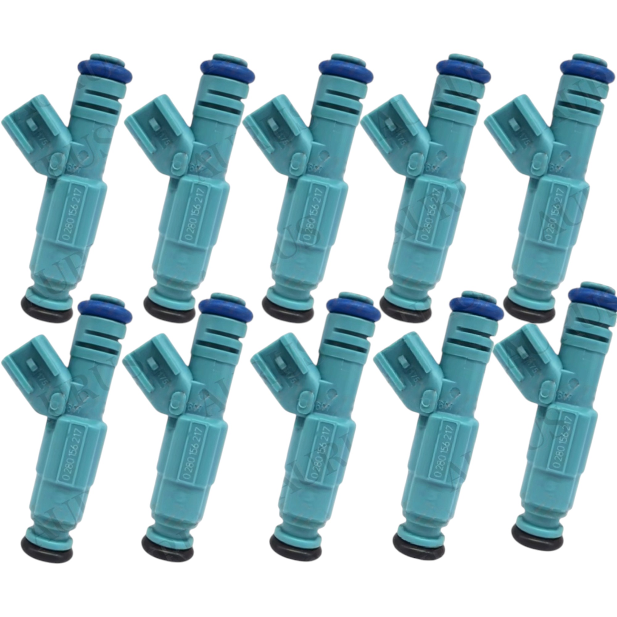 Bosch OEM Remanufactured Set of 10 Fuel Injectors for 2004-2007 Ford E-450 E-350 Club Wagon Super Duty 0280156217 — view 1
