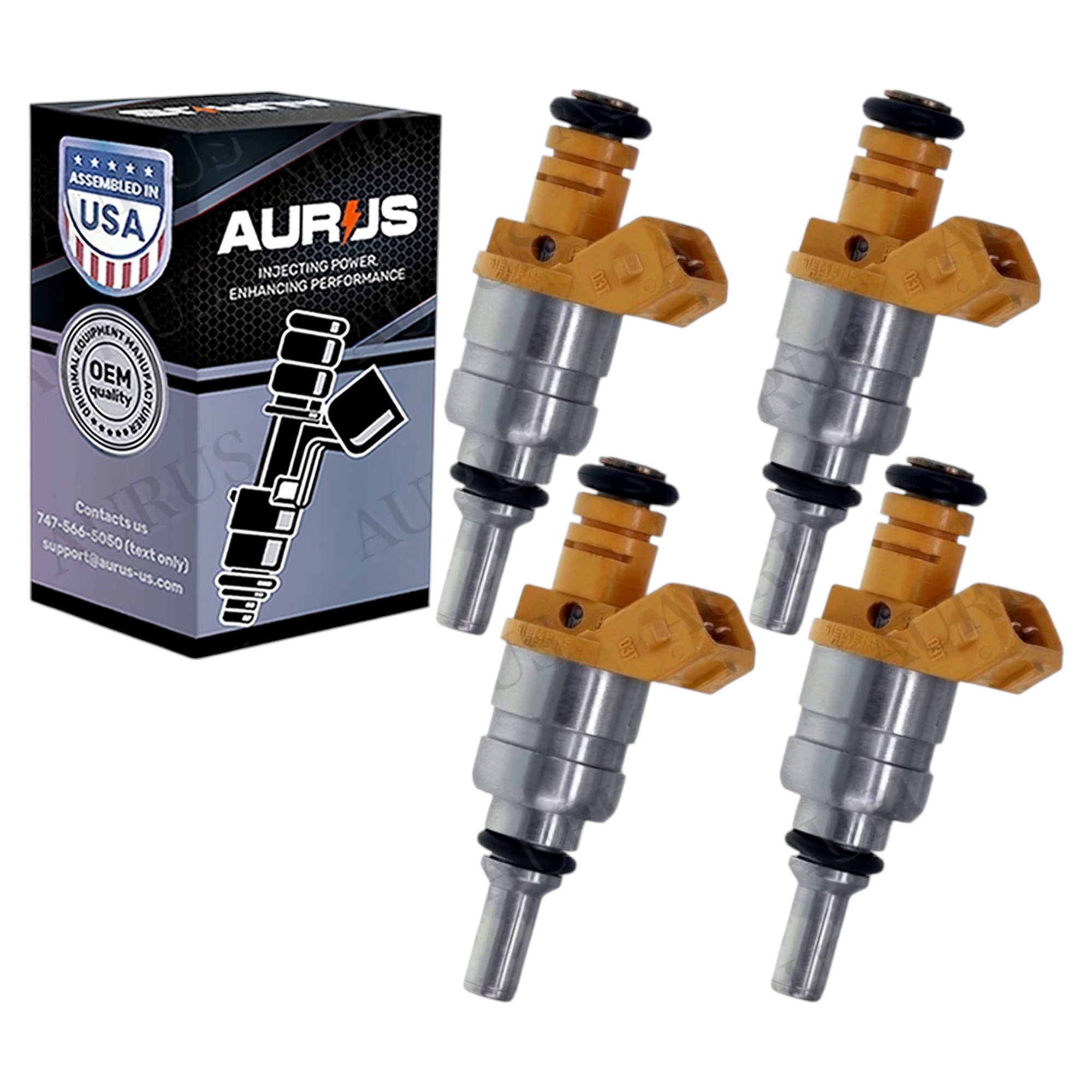Aurus OEM Set of 4 Fuel Injectors For 2001-2005 Kia Rio 1.6L 1.5L I4 0K30E-13250