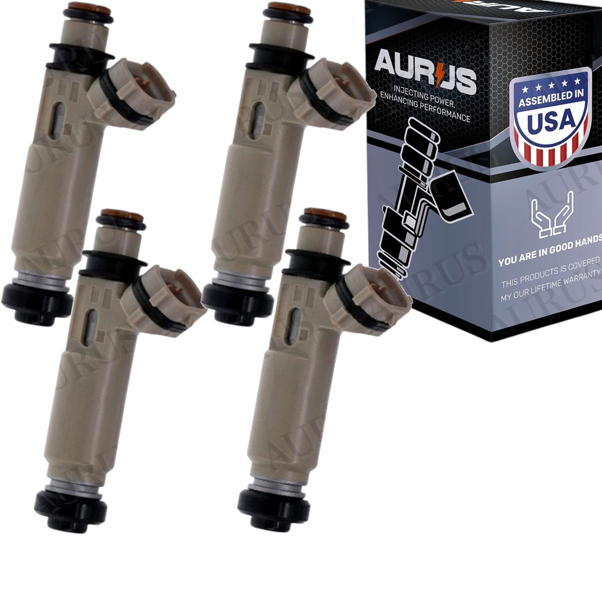 Aurus OEM Set of 4 Fuel Injectors for 2003-2007 Kia Sportage Hyundai Elantra 2.0L I4 35310-23700