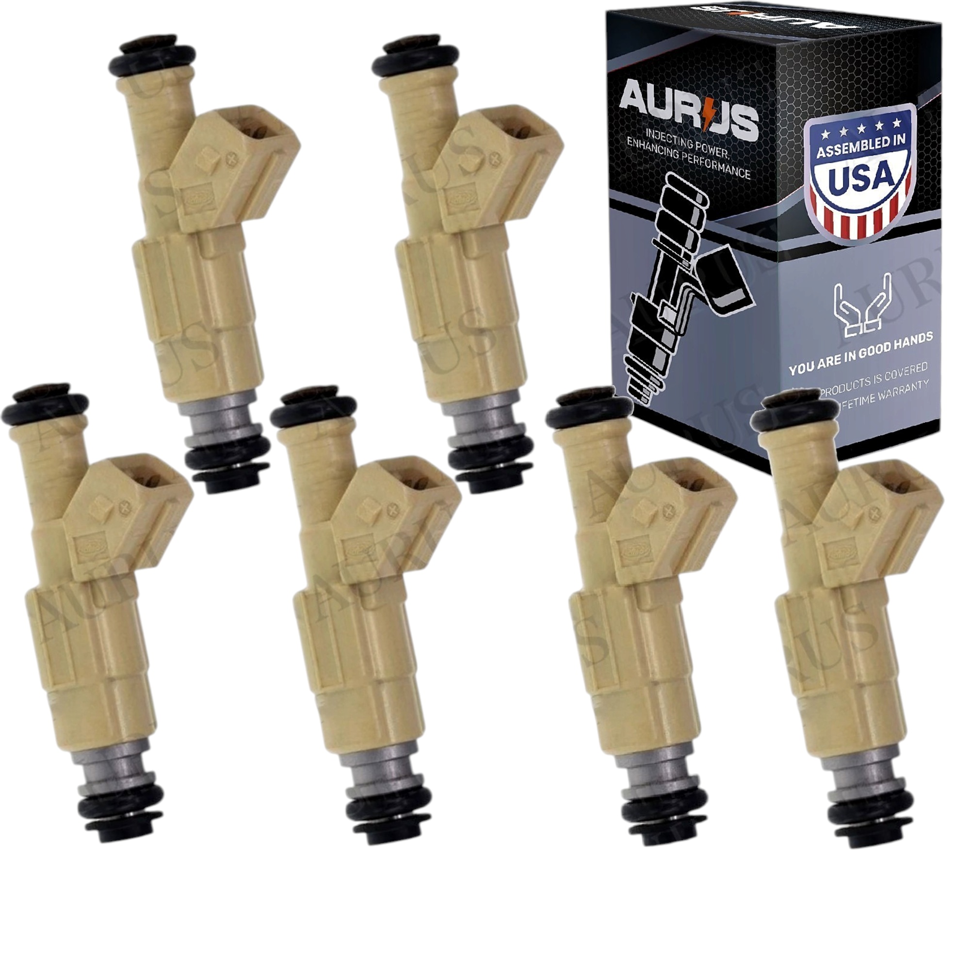 Aurus OEM Set of 6 Fuel Injectors for 1998-2000 Ford Contour Mercury Cougar Mystique 2.5L 0280155771